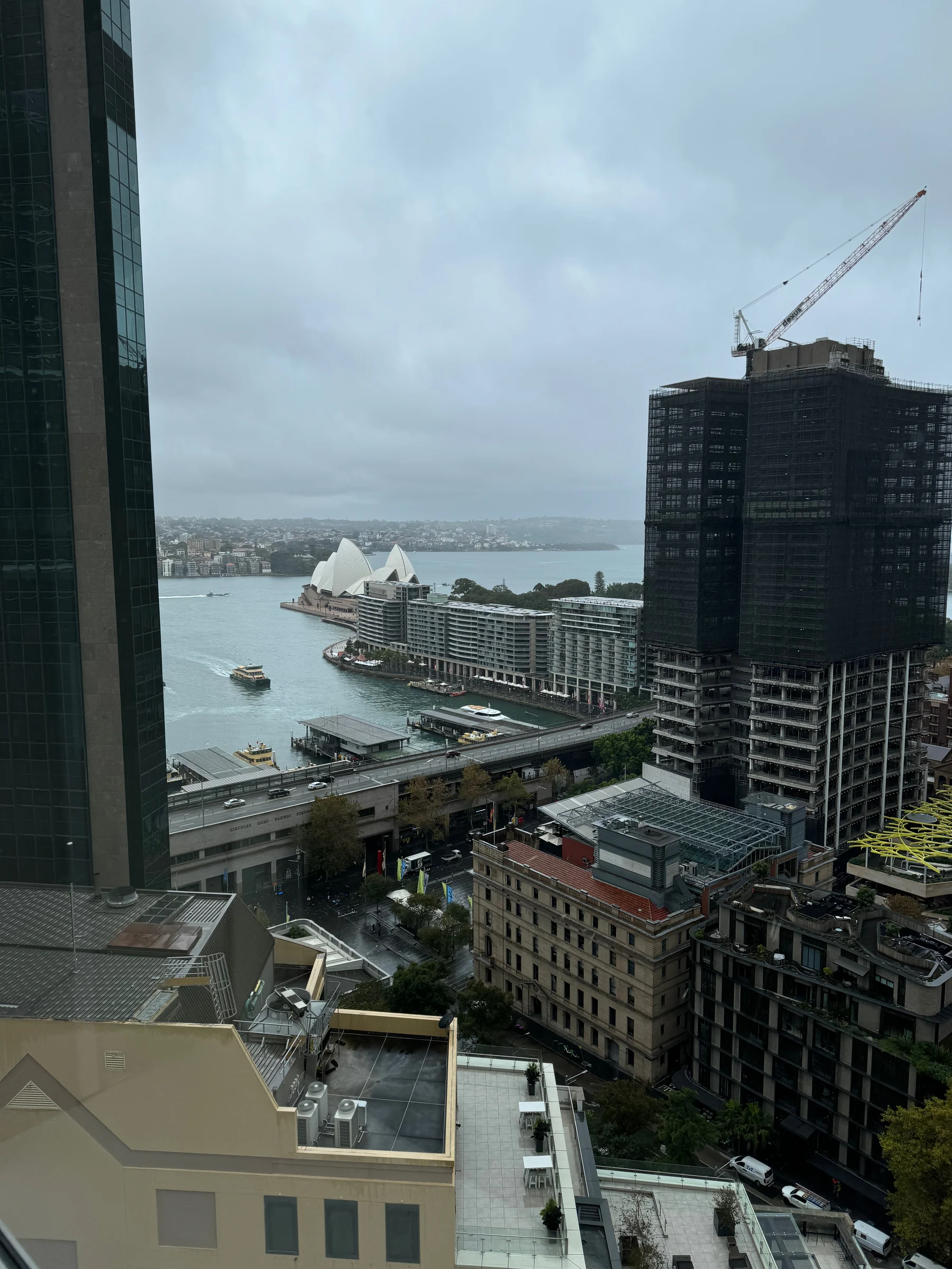 Circular Quay from the room window.