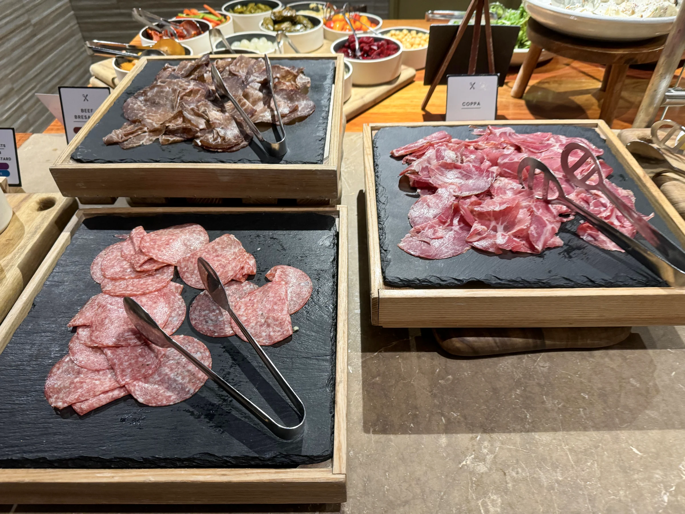 Cold meats in the lounge.