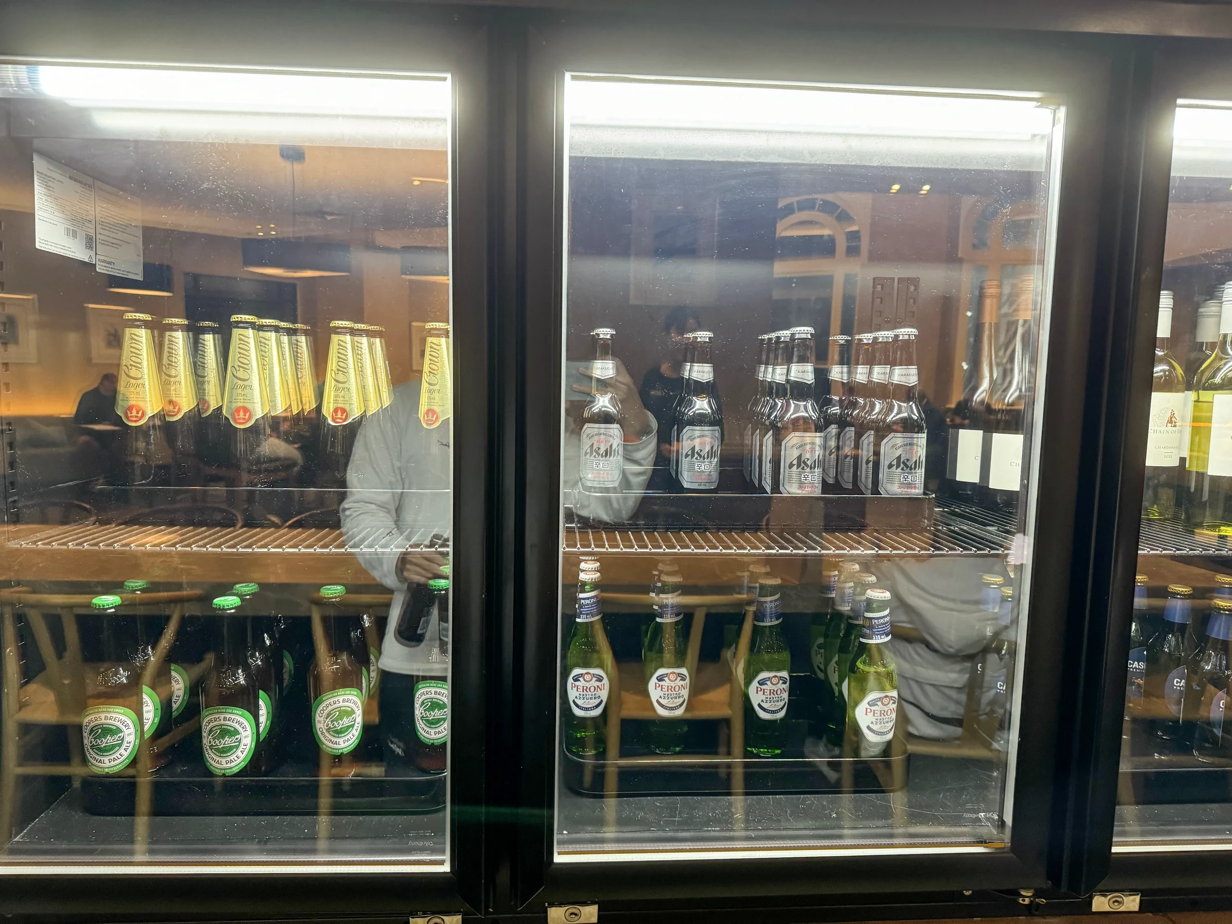 Wine in the lounge refrigerator.