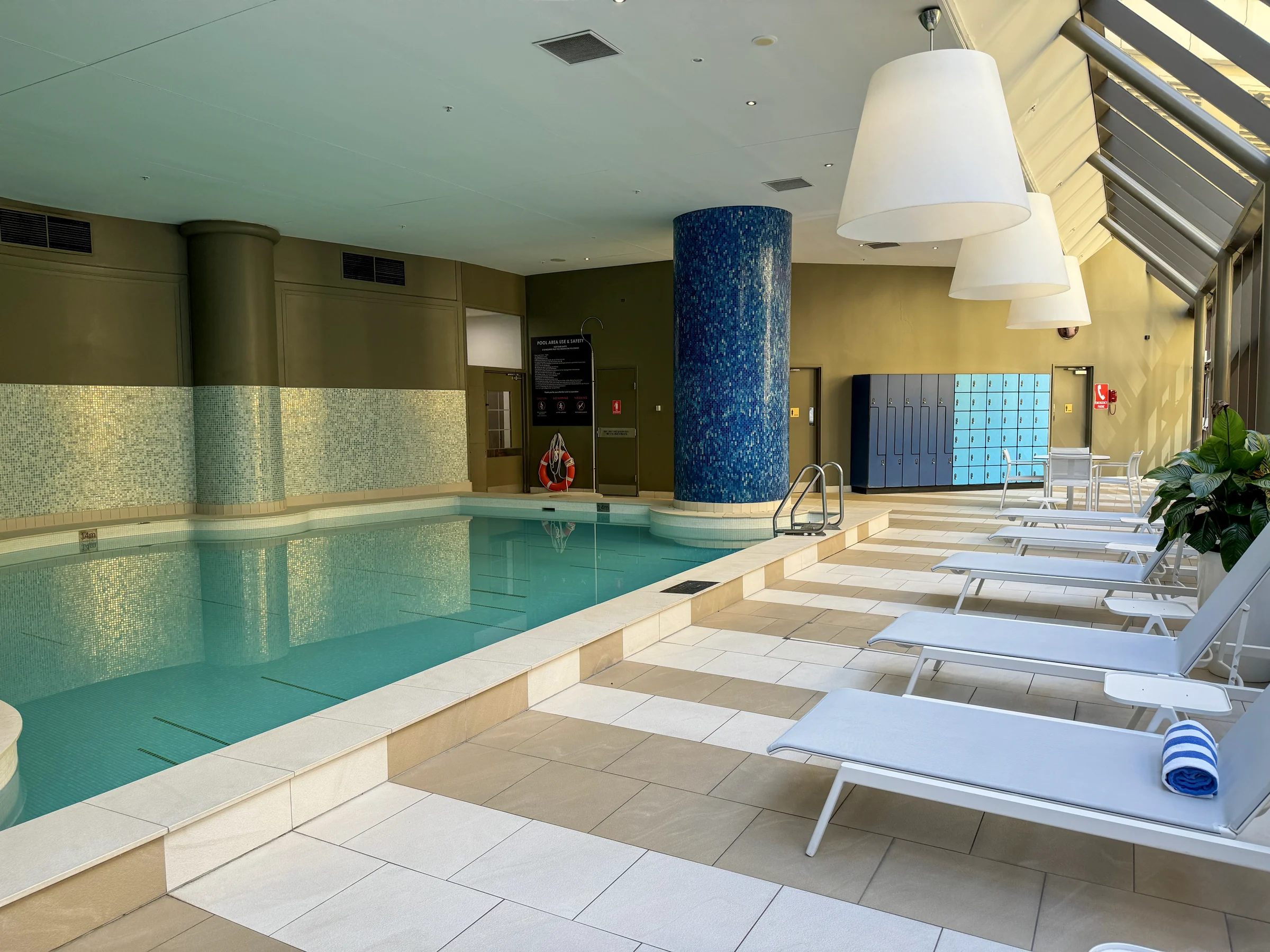 Natural light at the indoor pool.