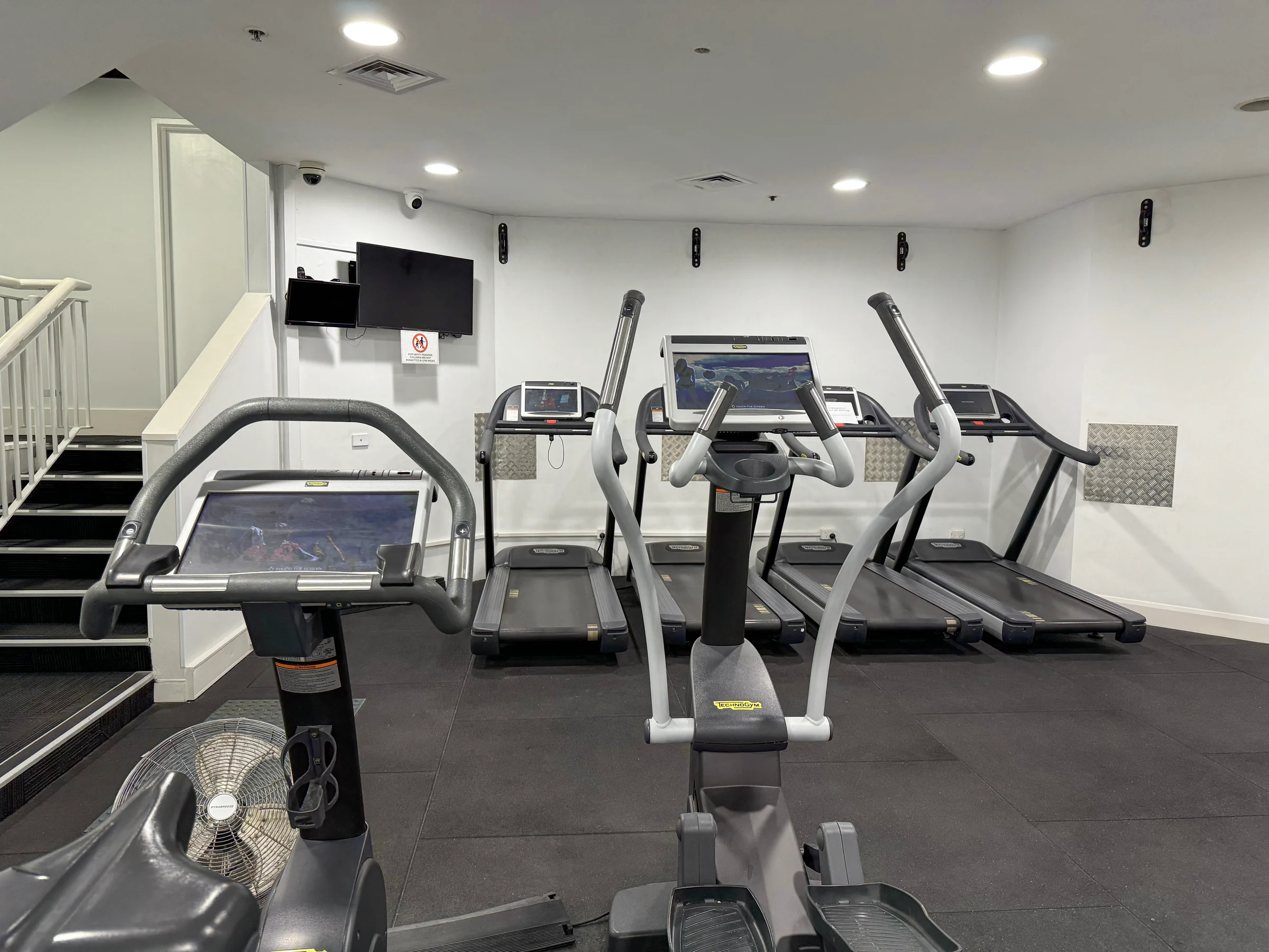 Treadmills in the gym.