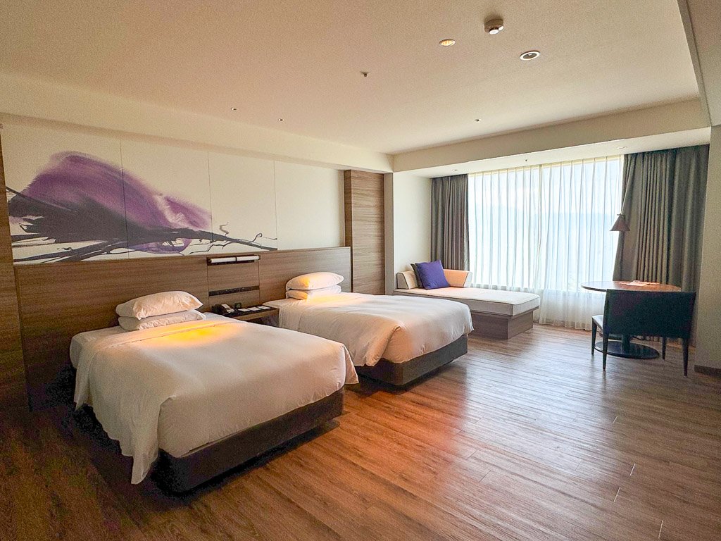 40㎡の広さで、一般的なホテルの部屋よりやや広く、二日滞在しましたが居心地がよかったです。