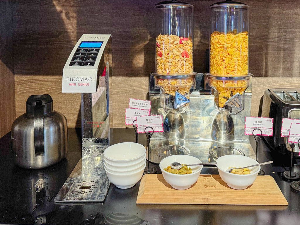 モクシー蘇州シティセンター朝食ビュッフェのシリアル