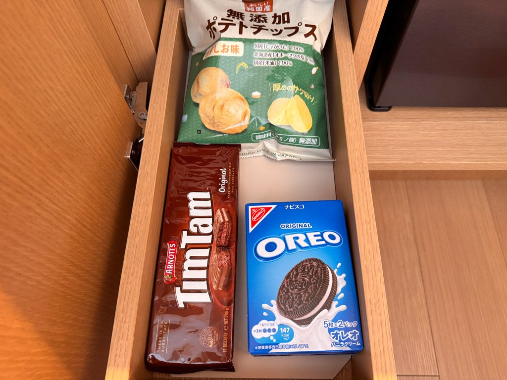 ウェスティンホテル横浜客室のミニバースナック