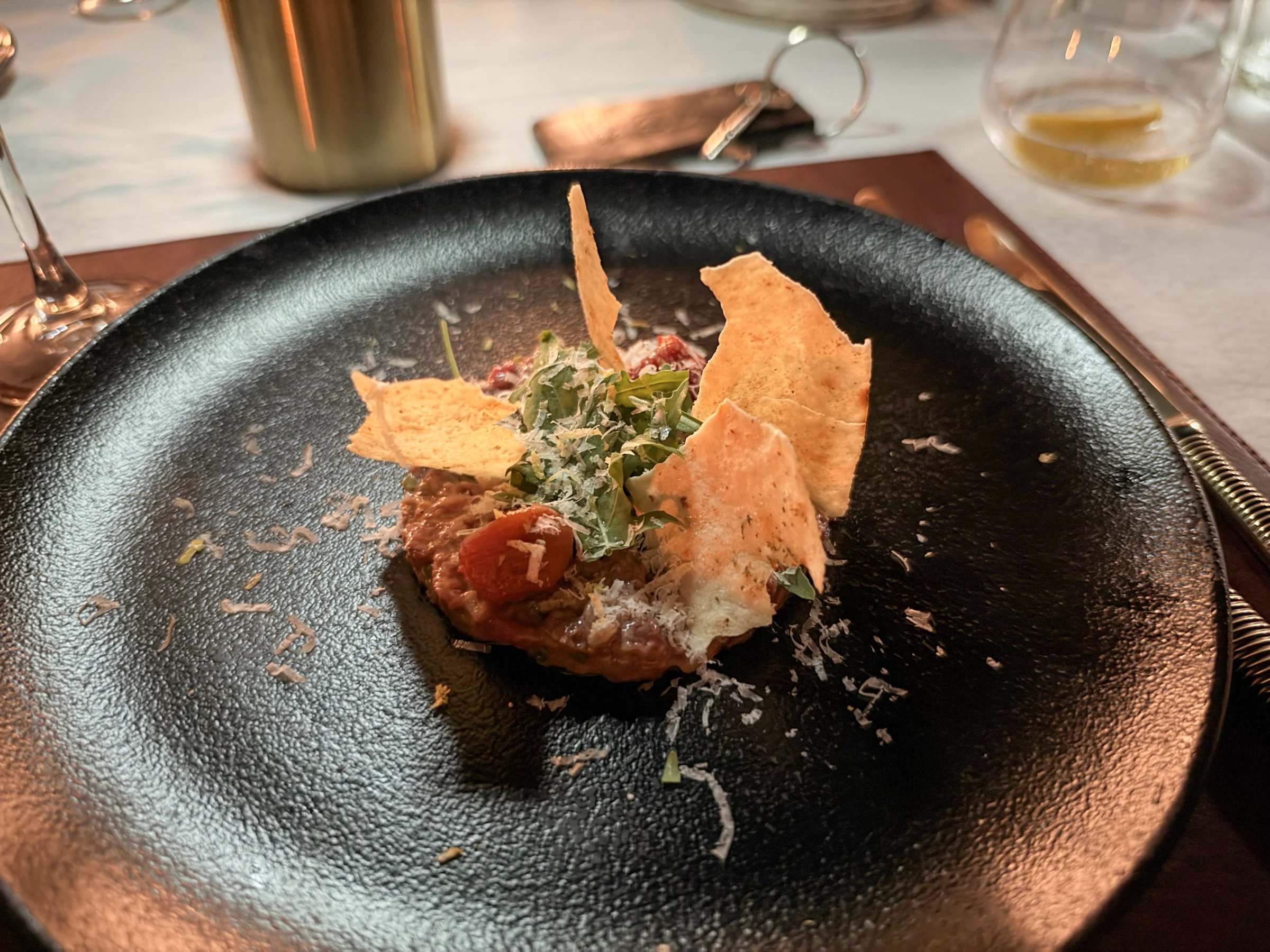ディナーの料理。