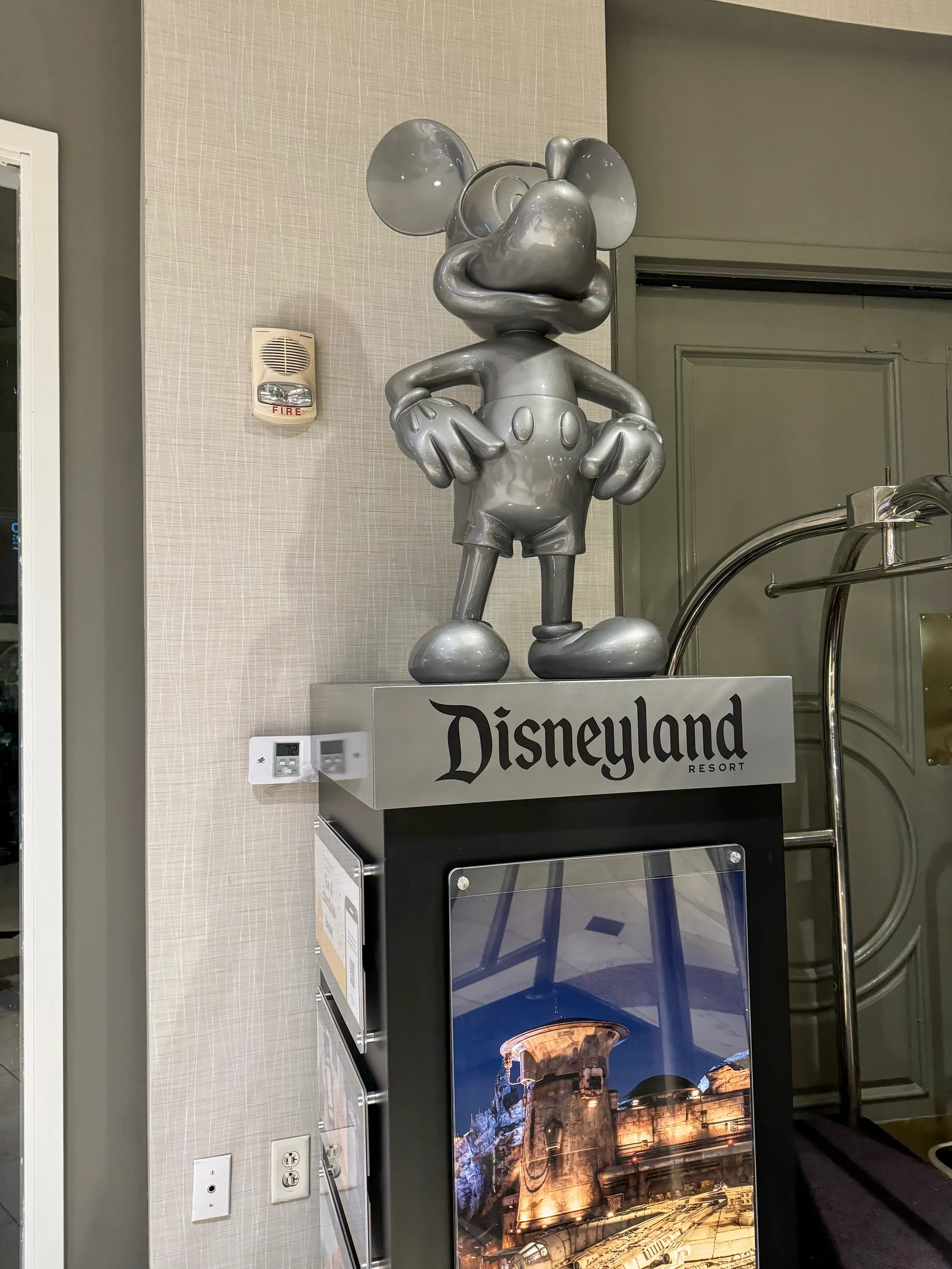Mickey welcoming guests at the entrance.