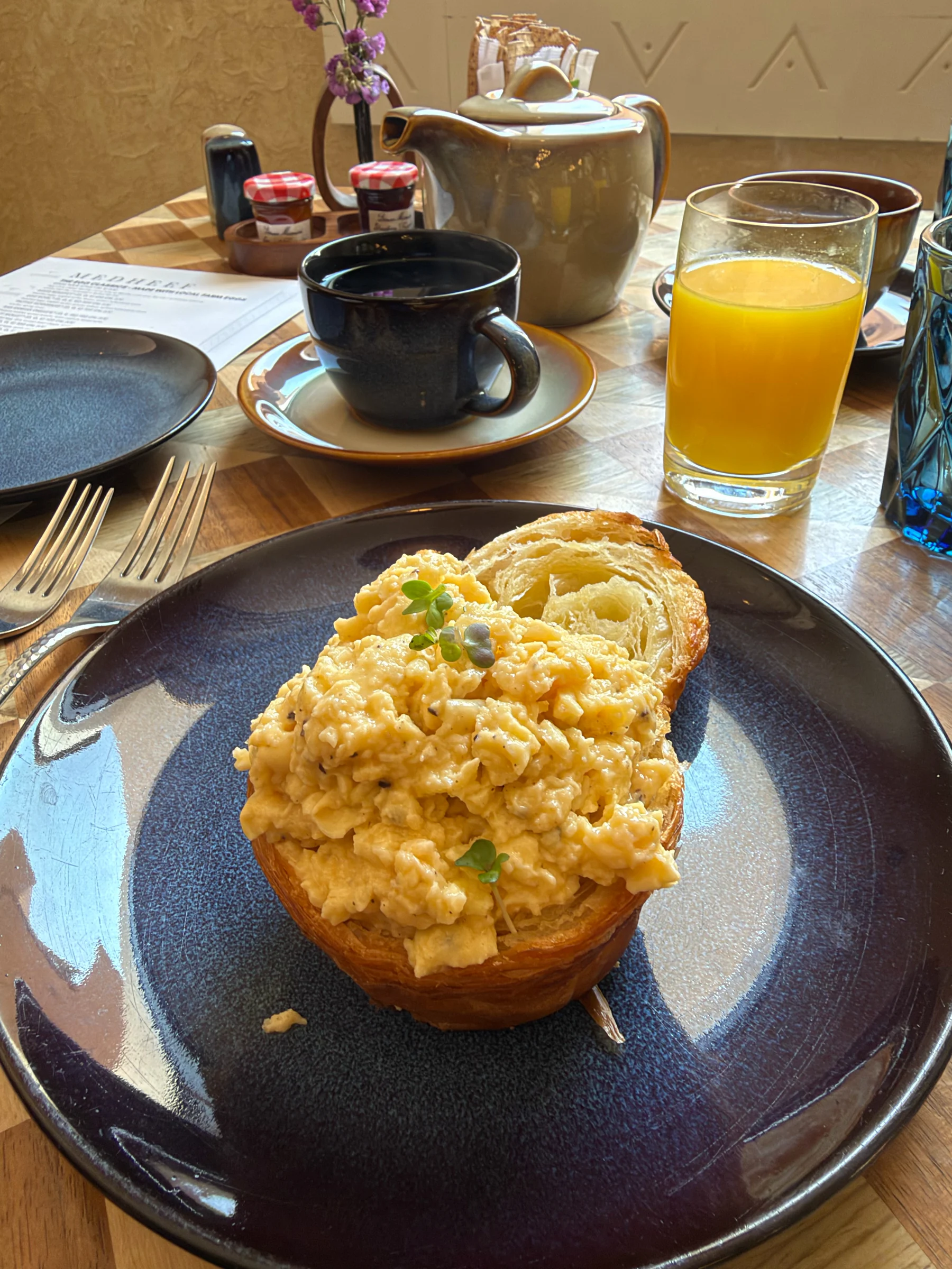朝食でいただいた卵料理。