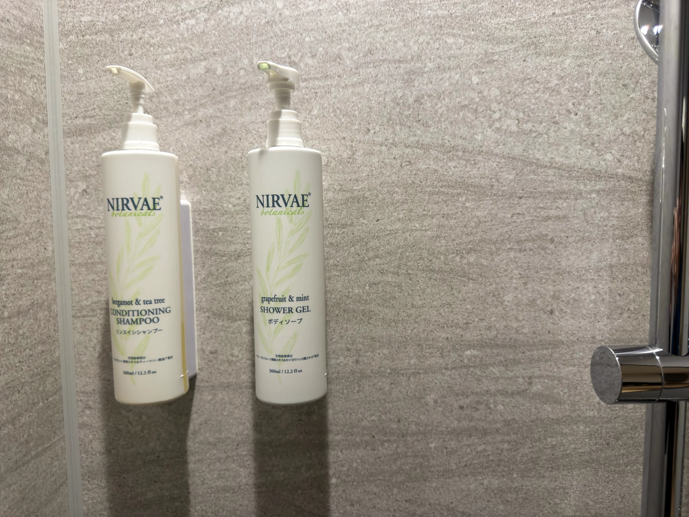 Shampoo and body wash in the shower
