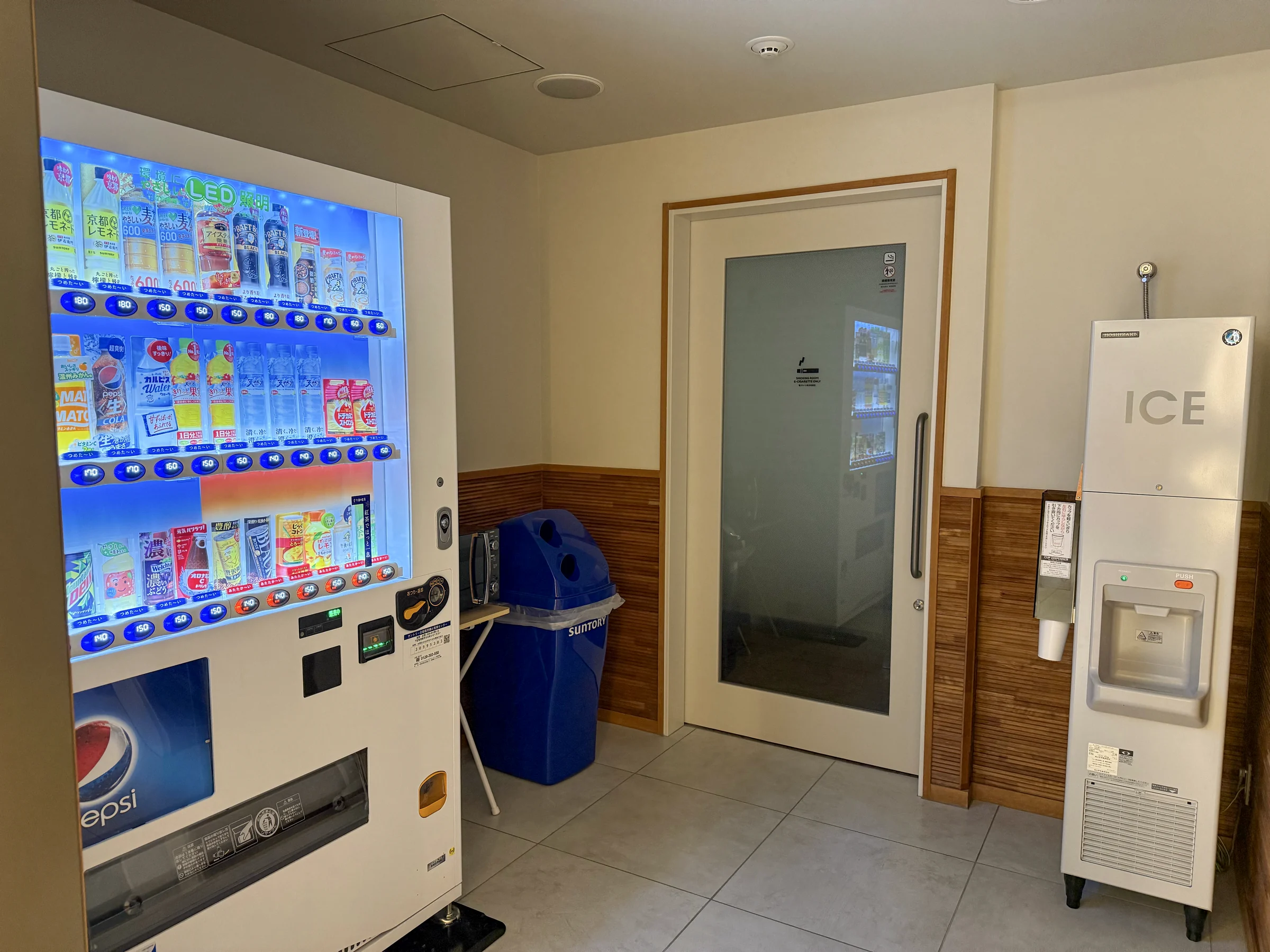 Vending machines and the ice machine.