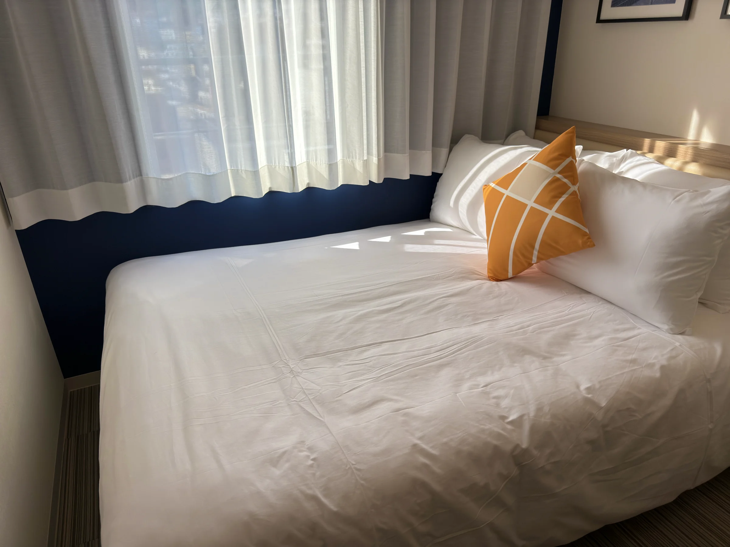 Natural light on the double bed