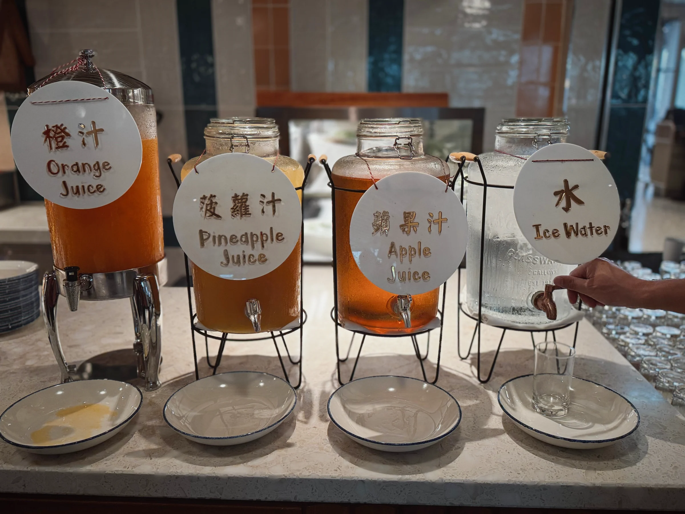 Juices at breakfast