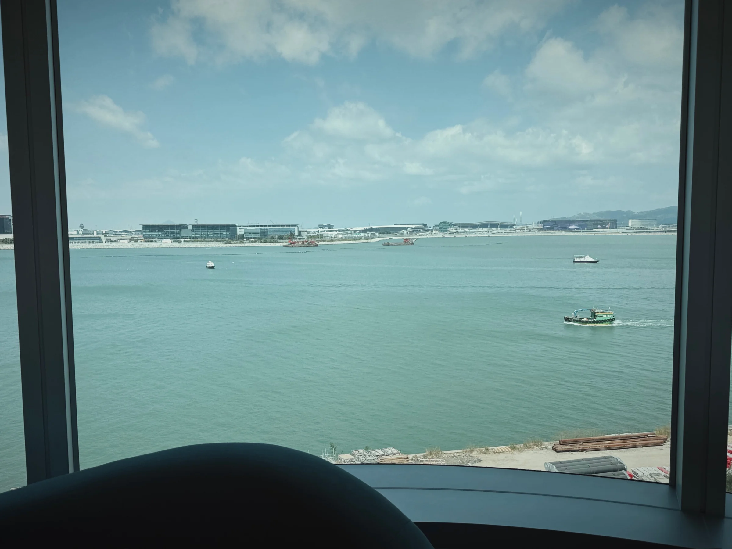 The morning sea through the window