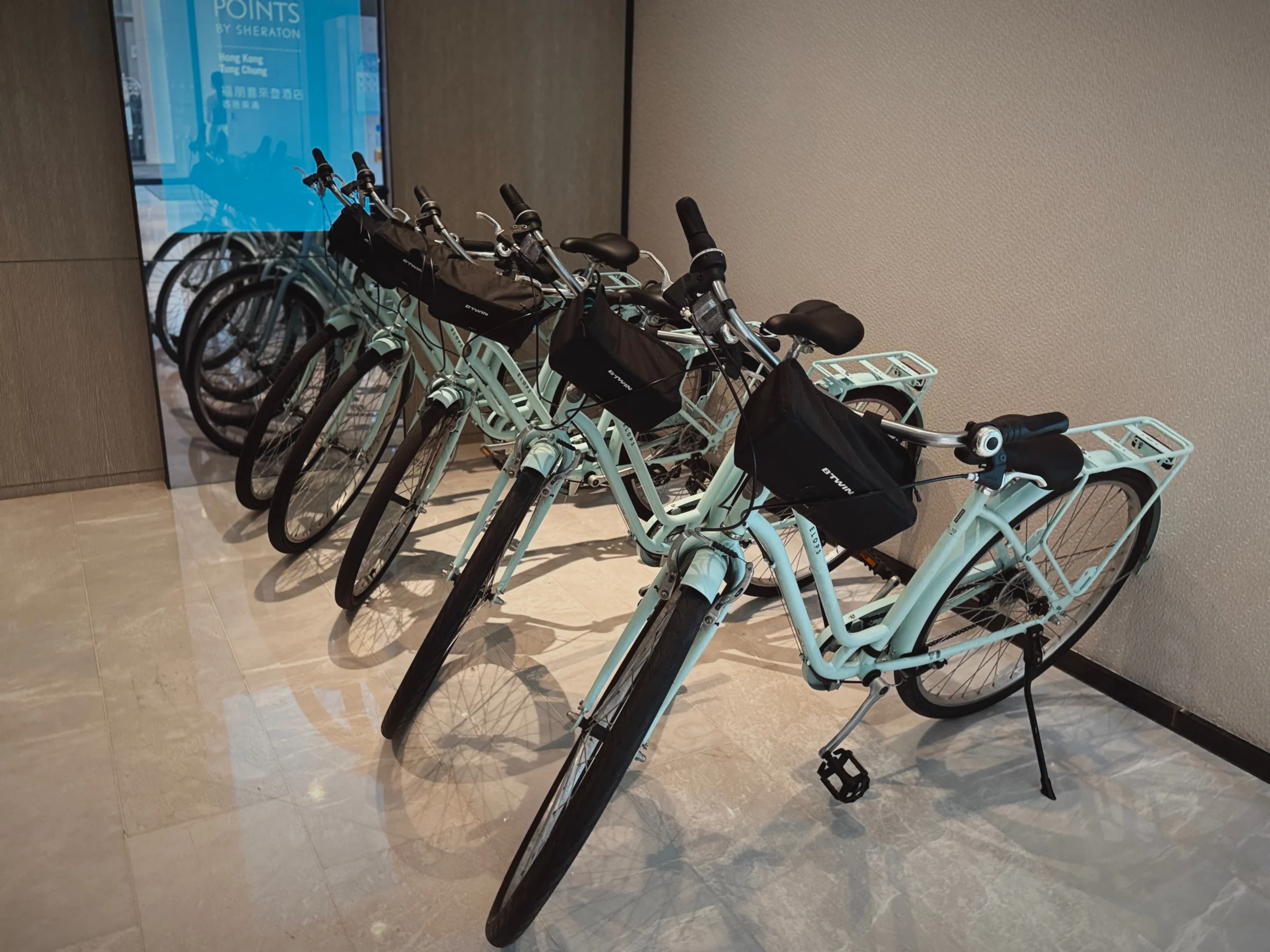 Rental bicycles inside the hotel