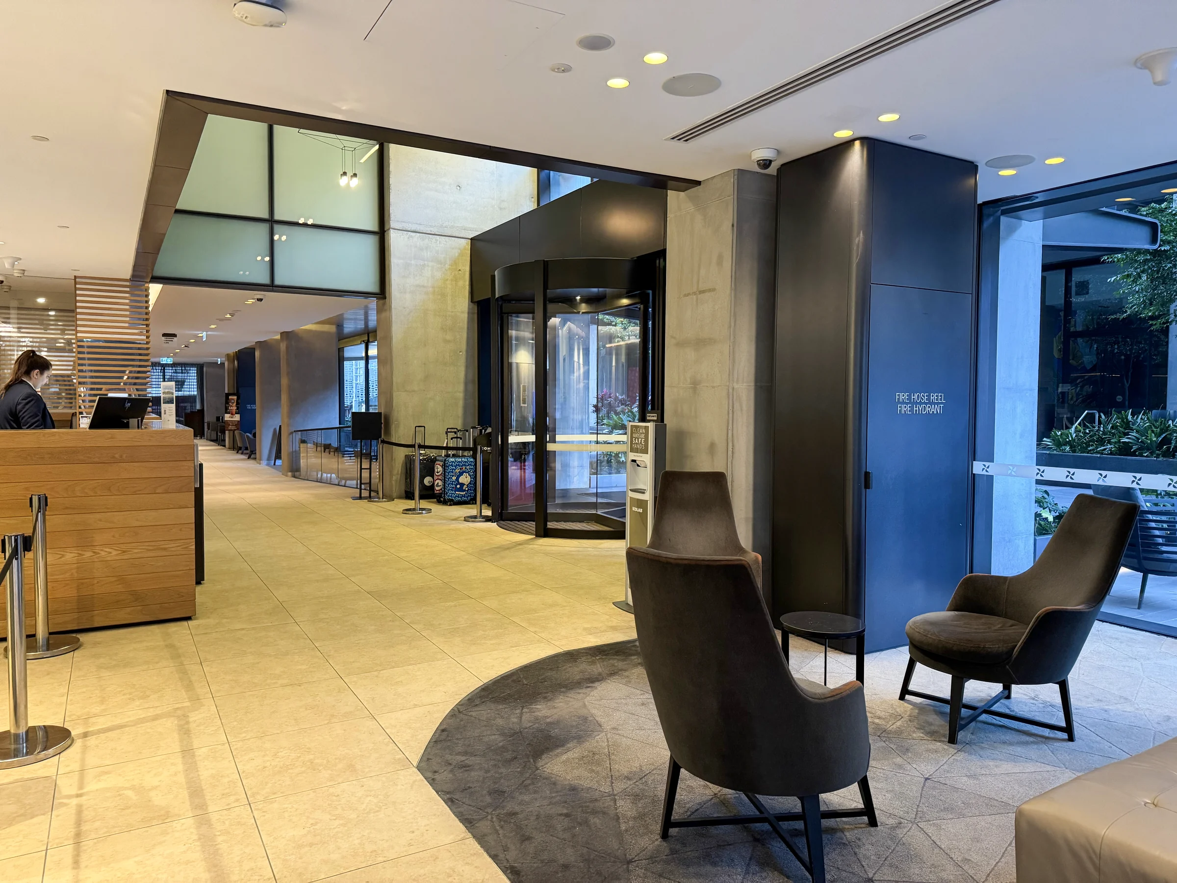 From the entrance to the lobby.