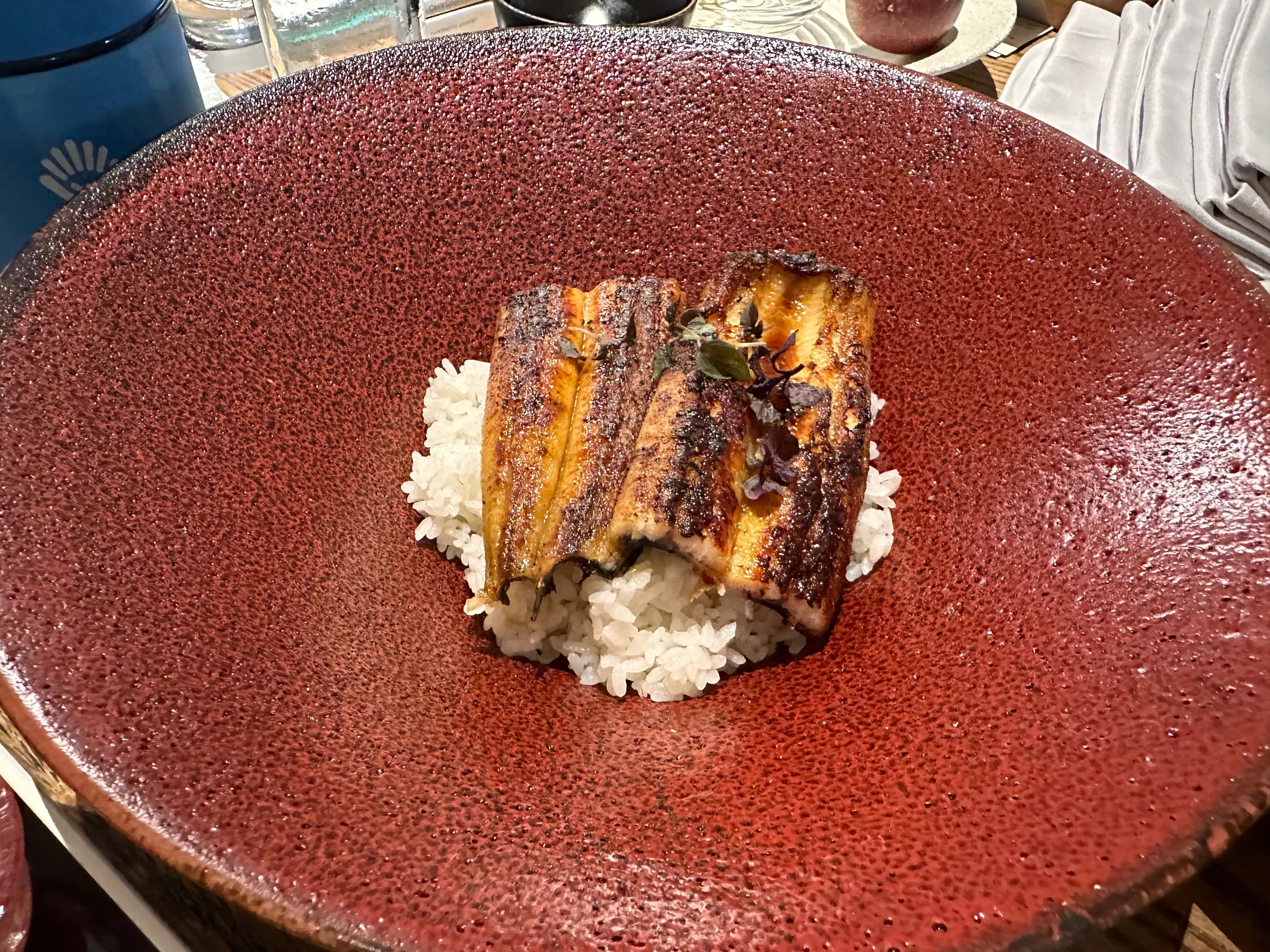 The eel dish in the room.