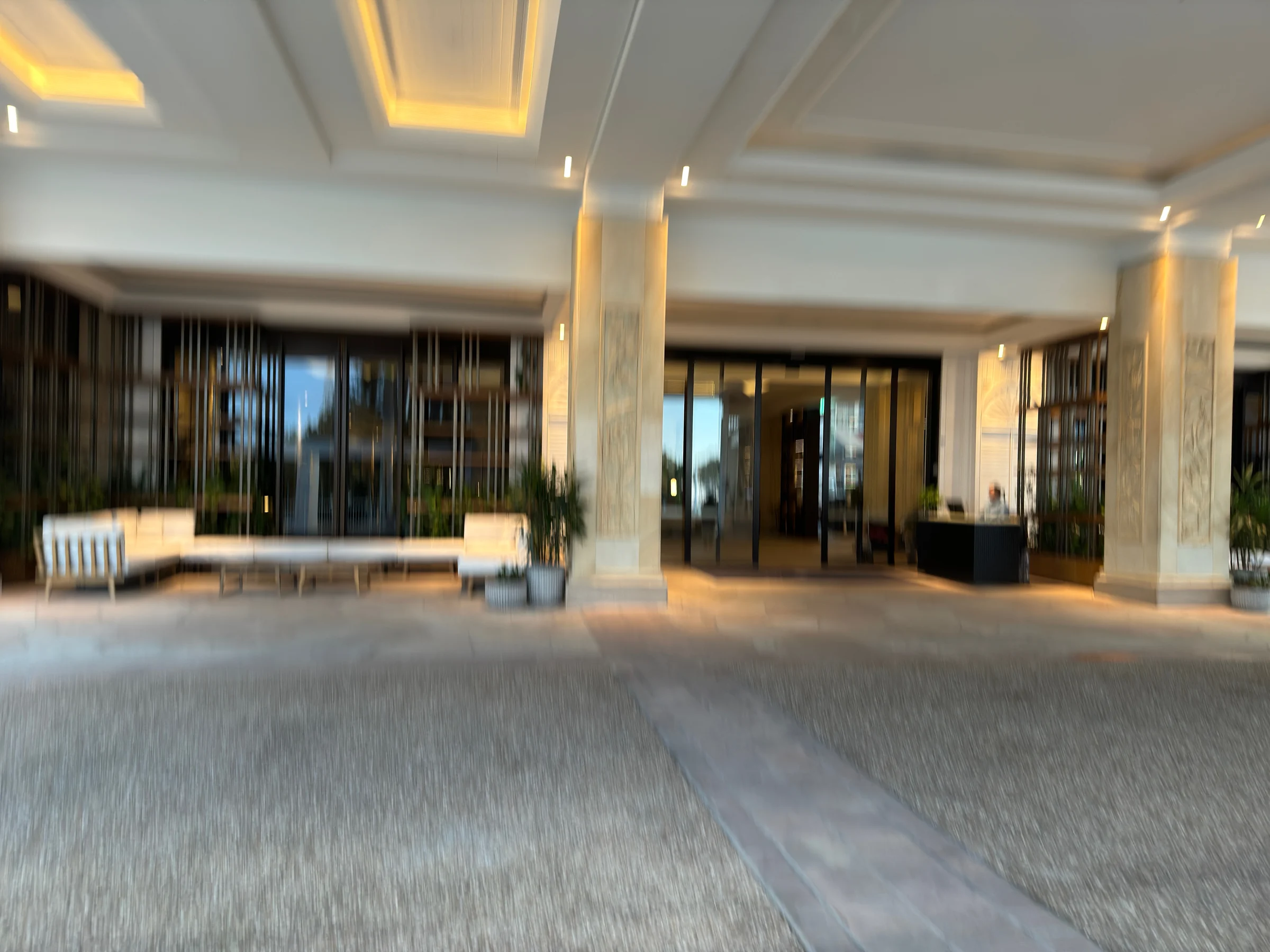 From the driveway to the entrance.