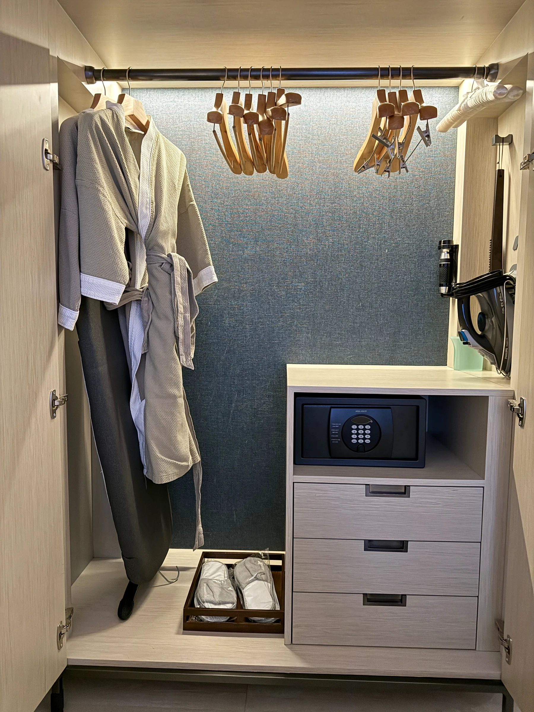 Bathrobes and the safe.