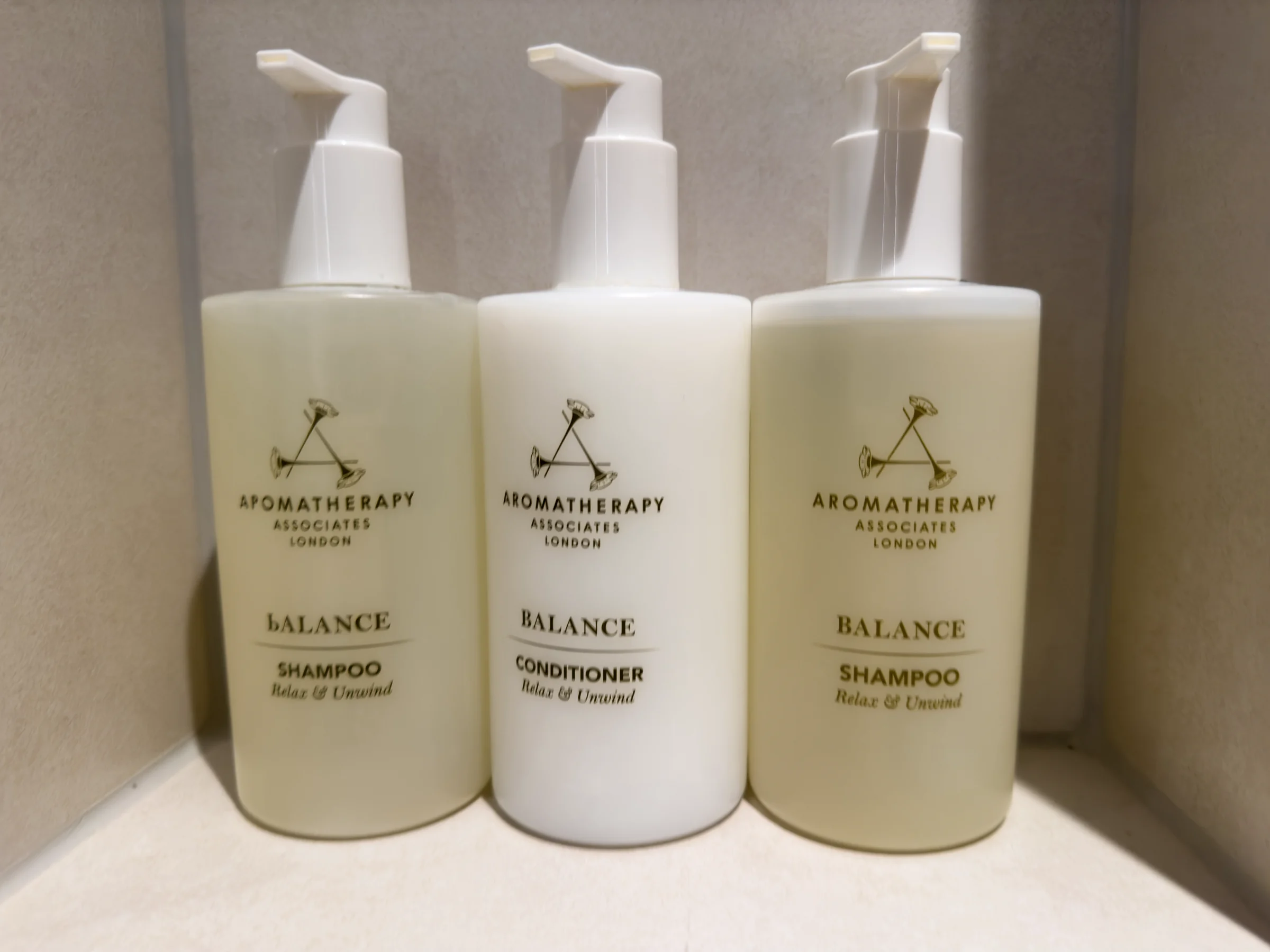 Bath amenities by AROMATHERAPY ASSOCIATES.