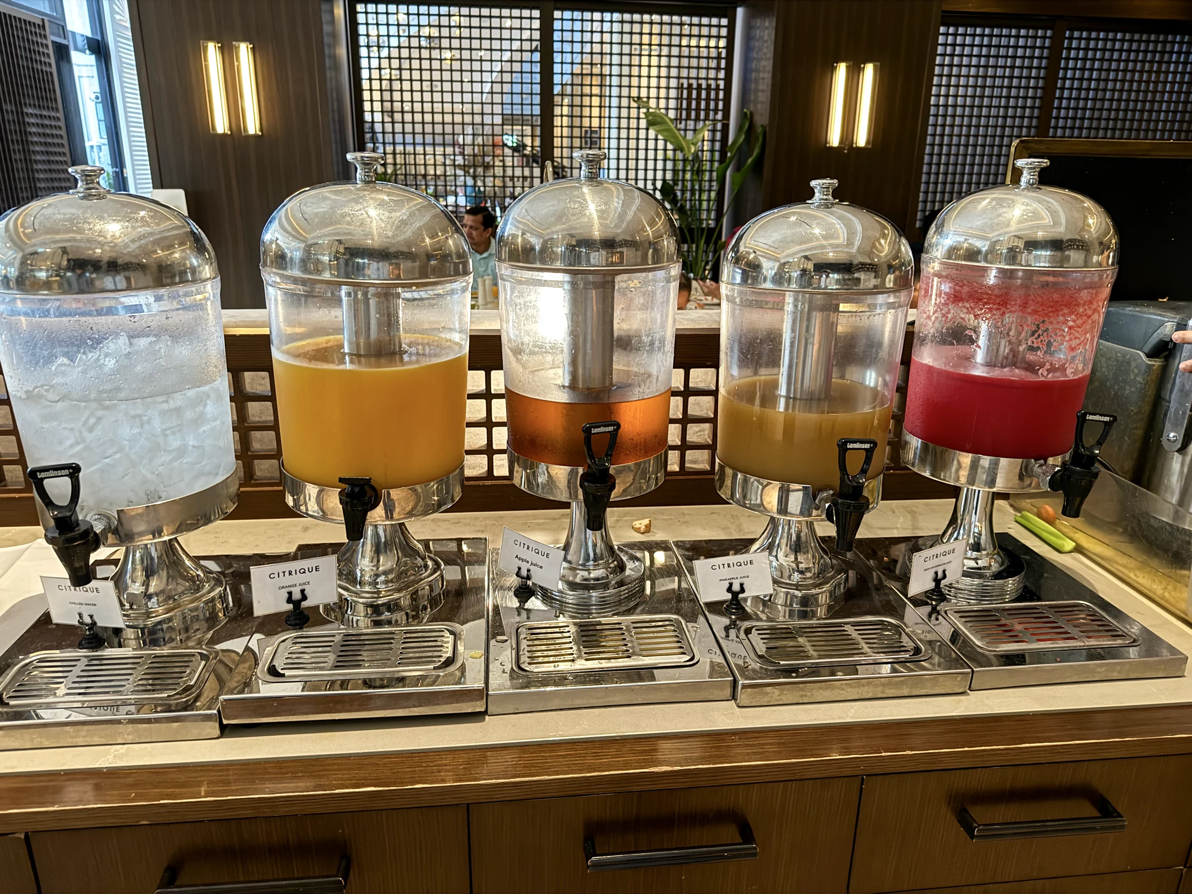 A colorful selection of juices.