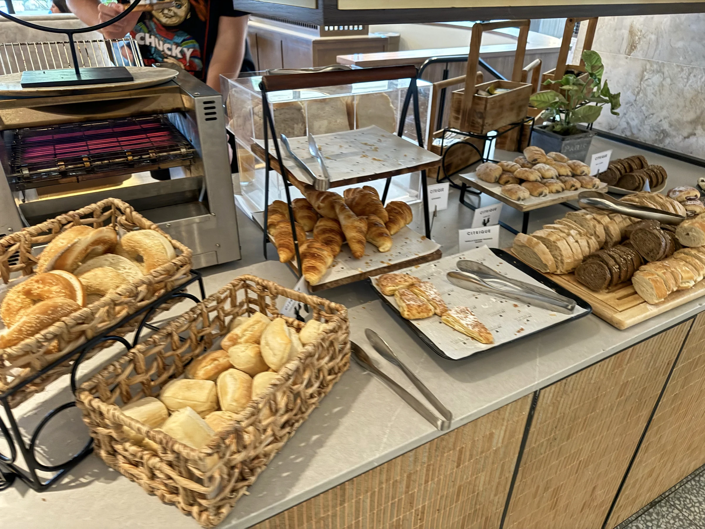 A selection of breads and pastries.