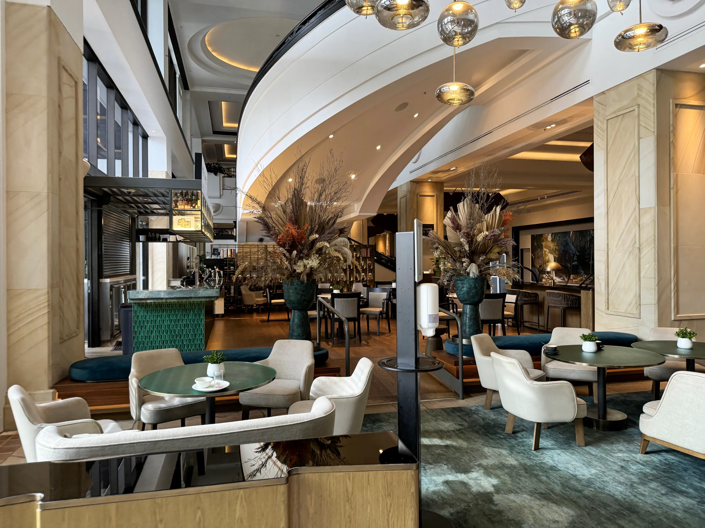 The double-height lounge.