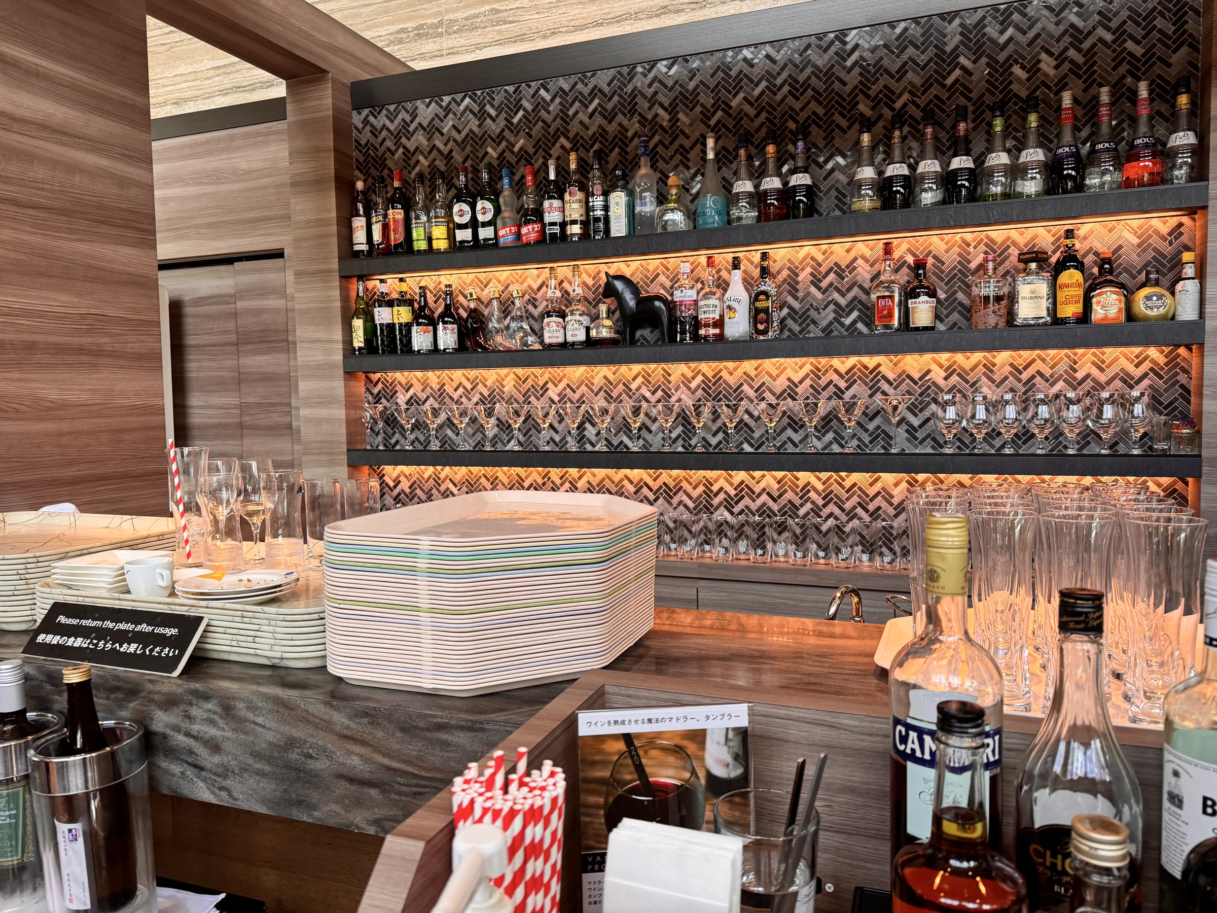 The bar counter where drinks were made