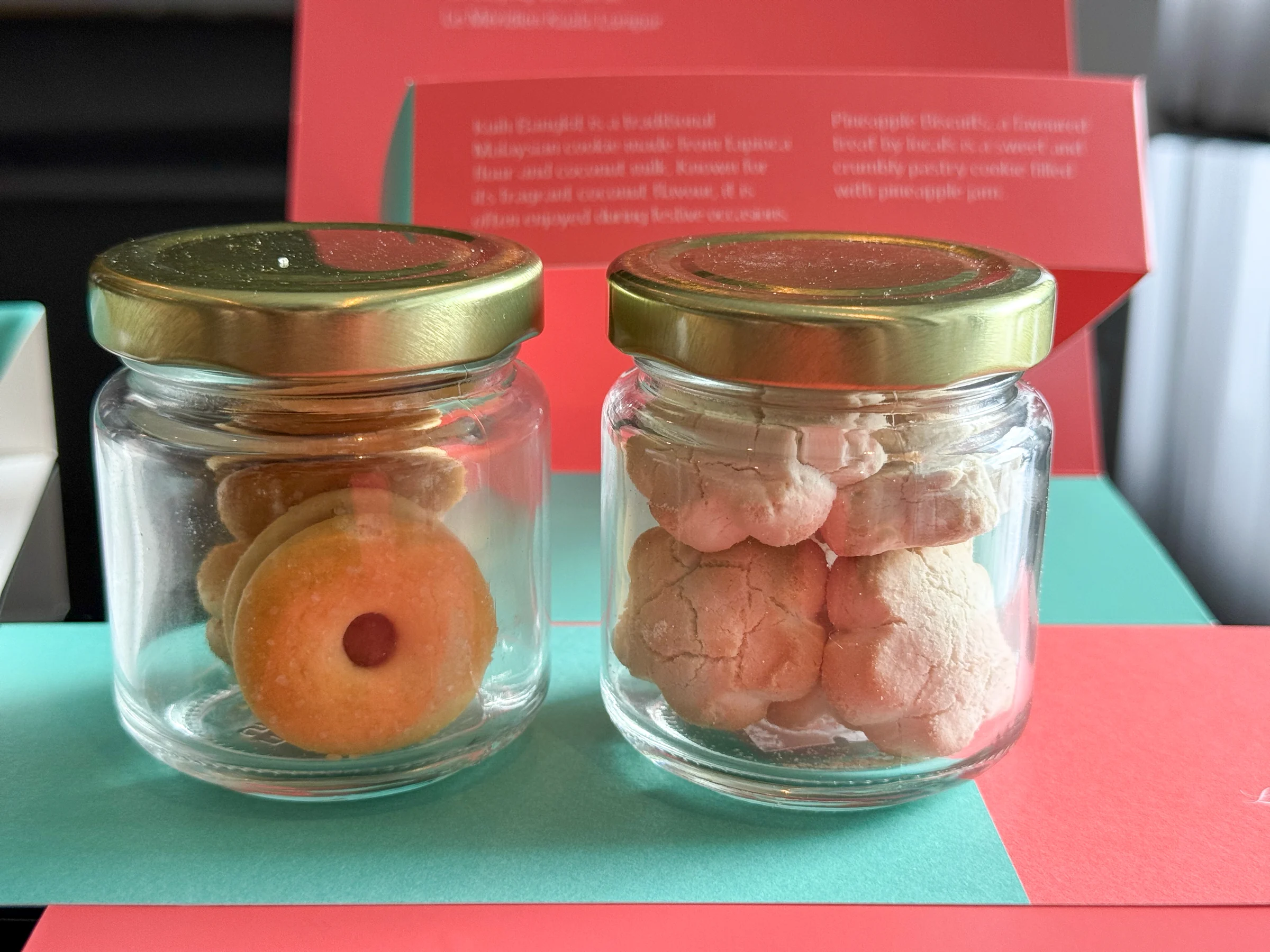 Cookies delivered in a pink box.