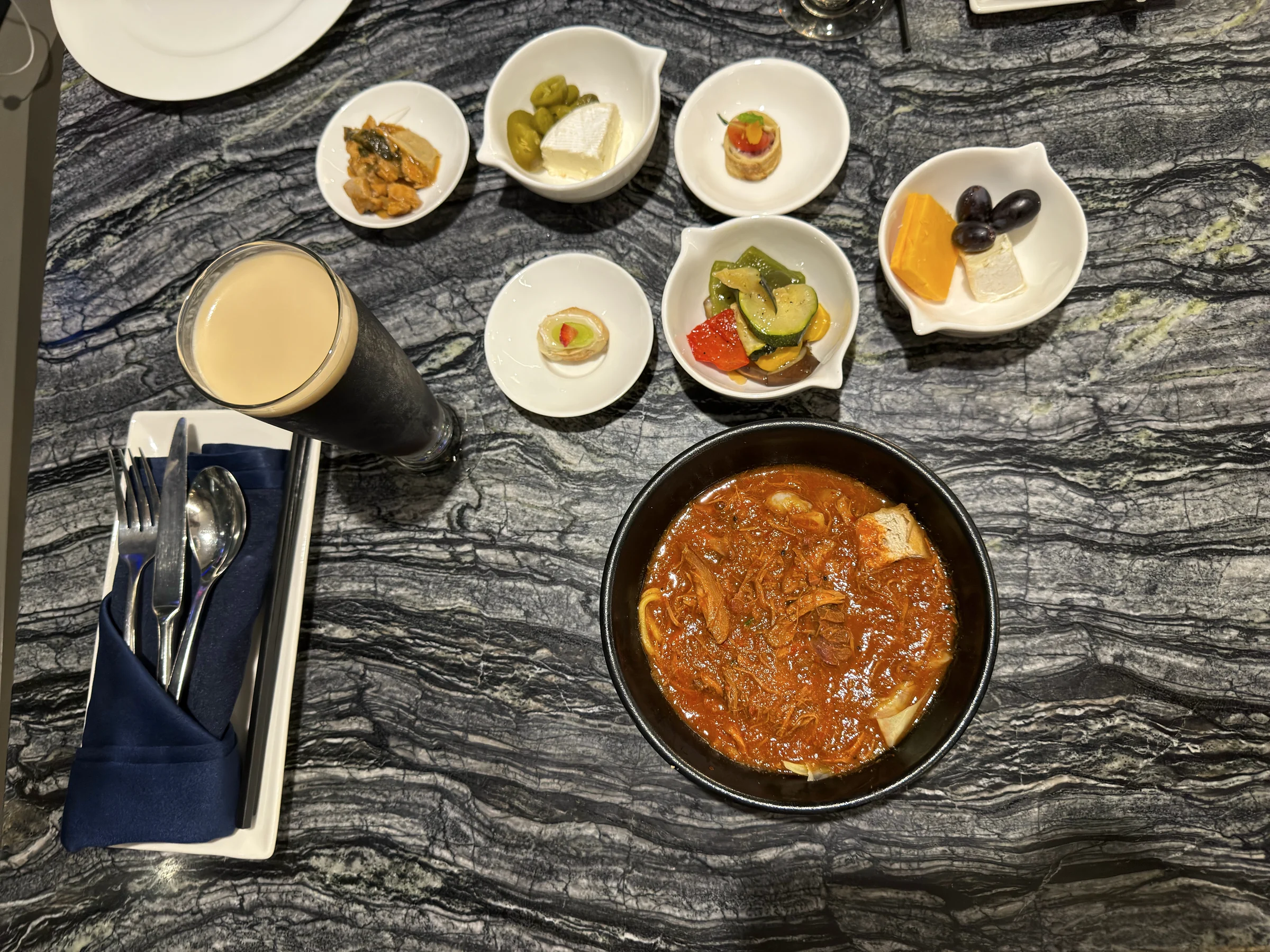 Food in the lounge.