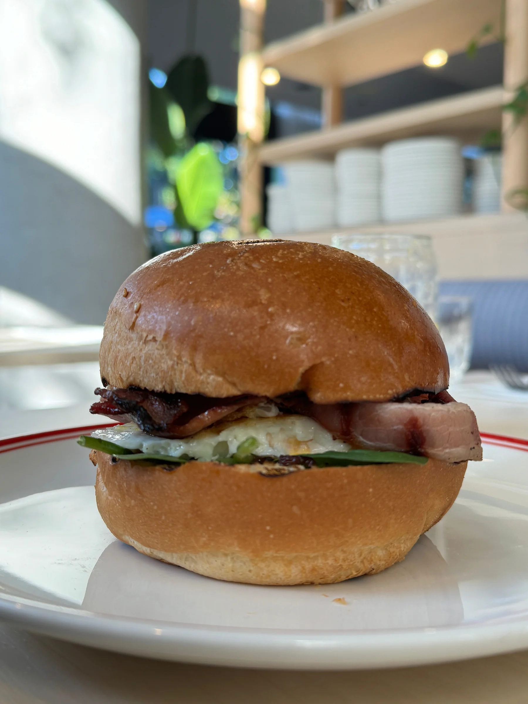 The burger I liked at breakfast.