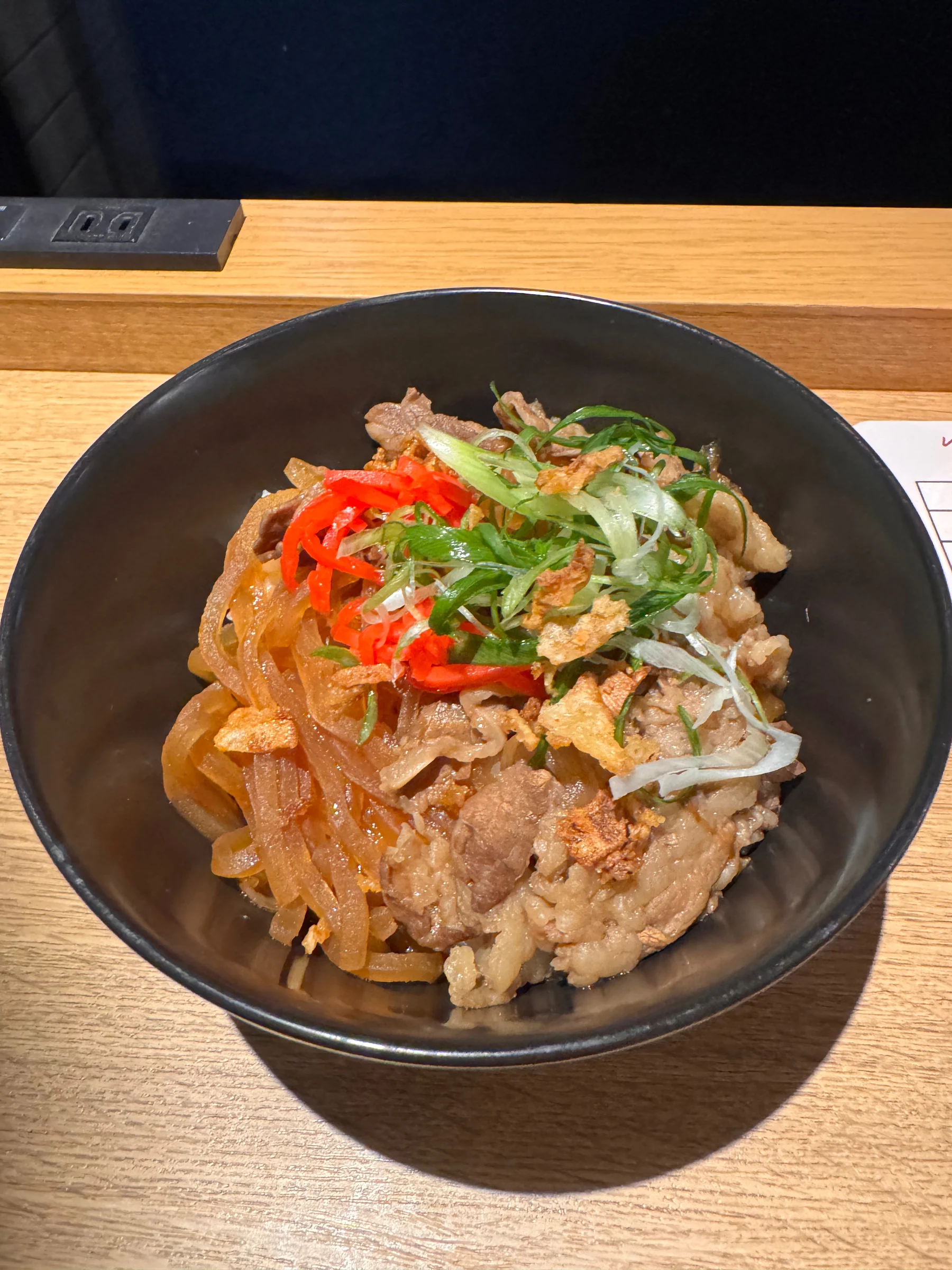 The sukiyaki beef rice I ordered for dinner
