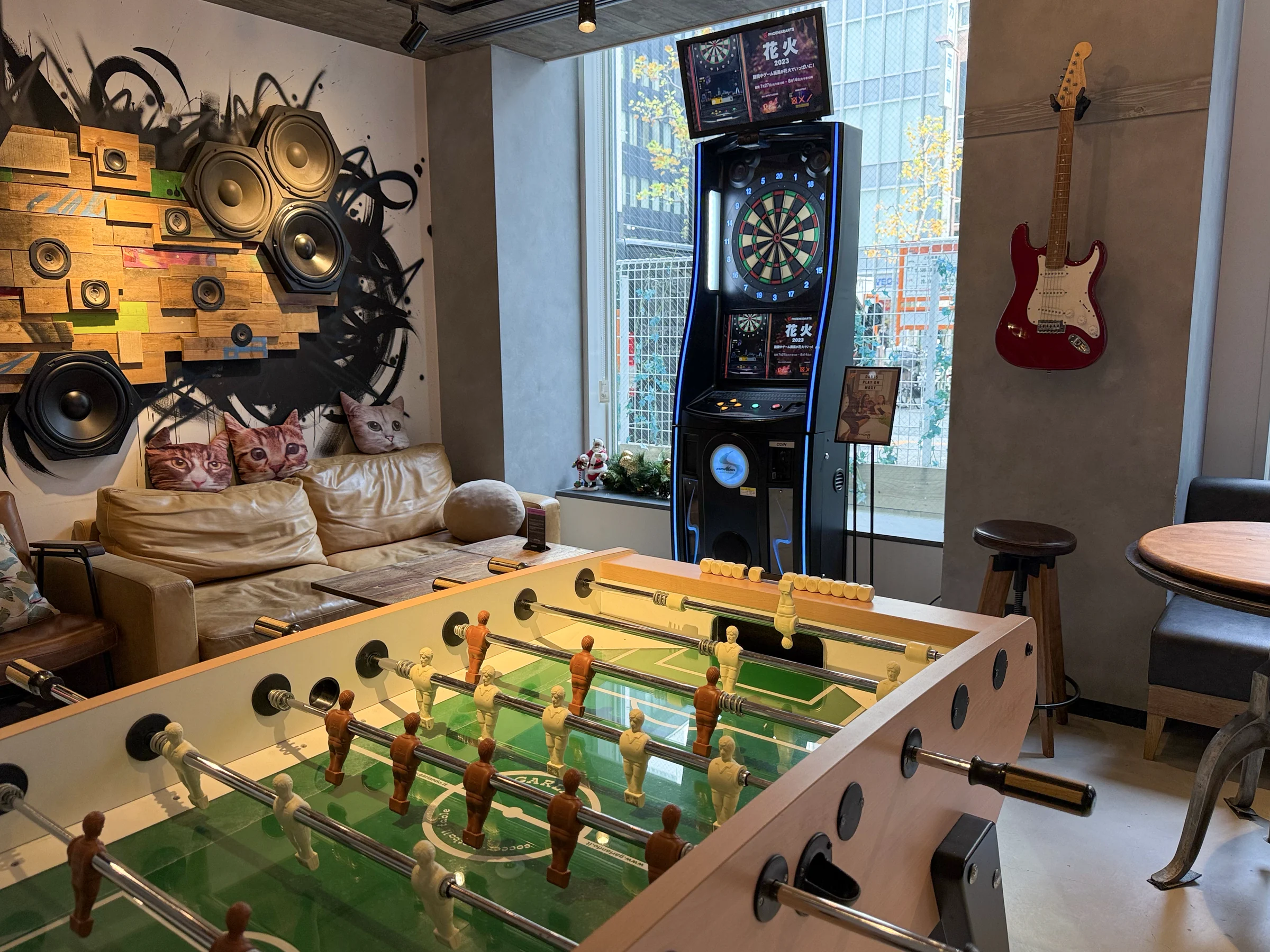 A lounge with a table-football game, too.