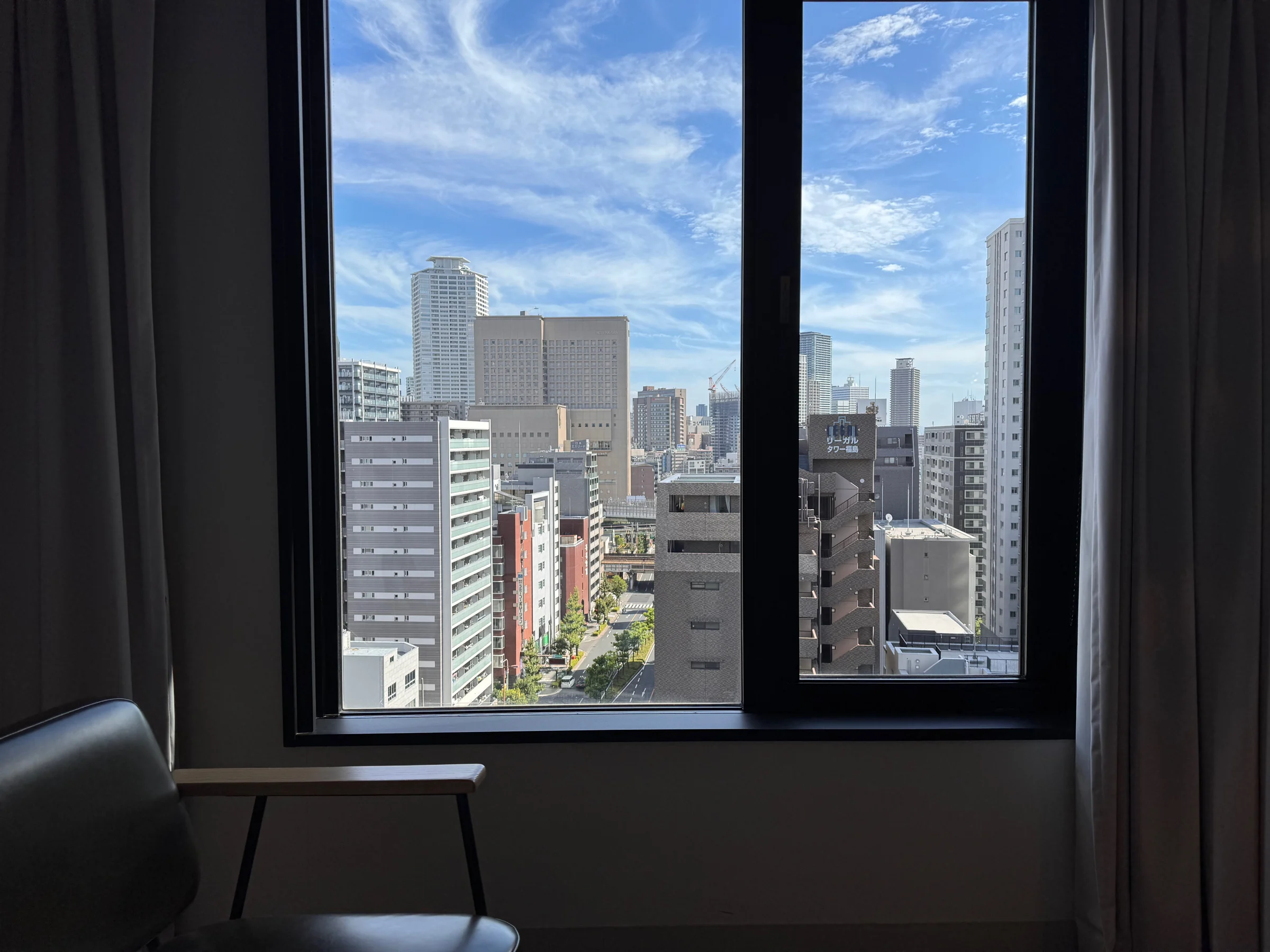 Osaka from the 14th-floor window