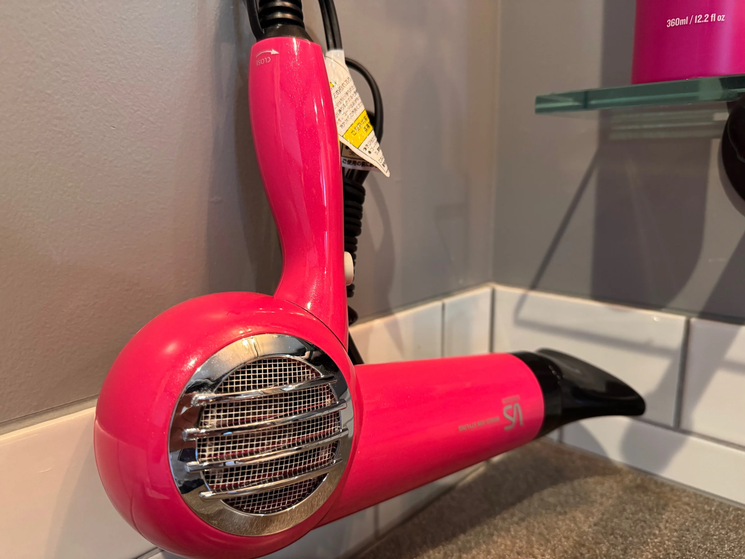 The Moxy-pink hair dryer