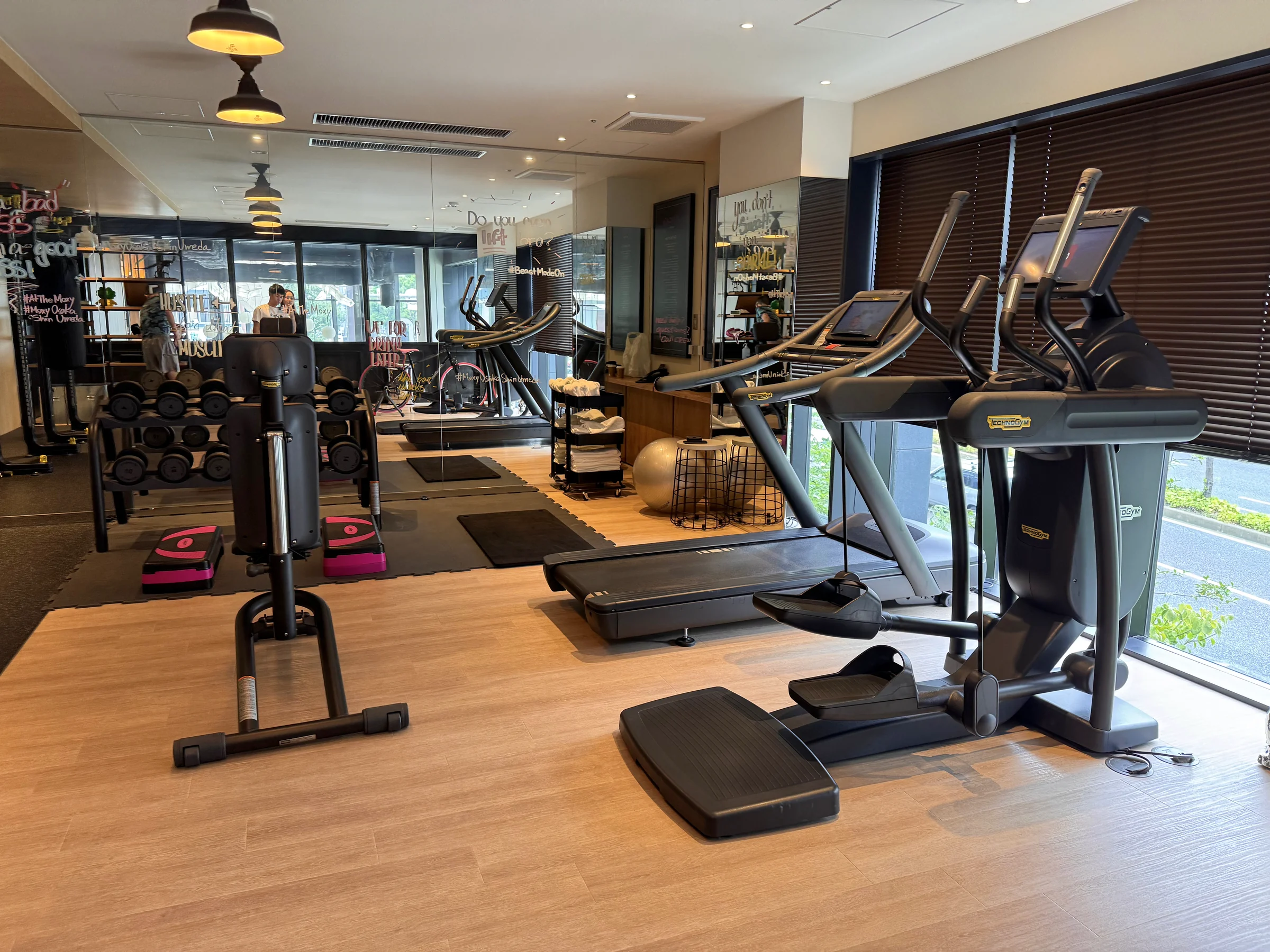 The second-floor fitness room