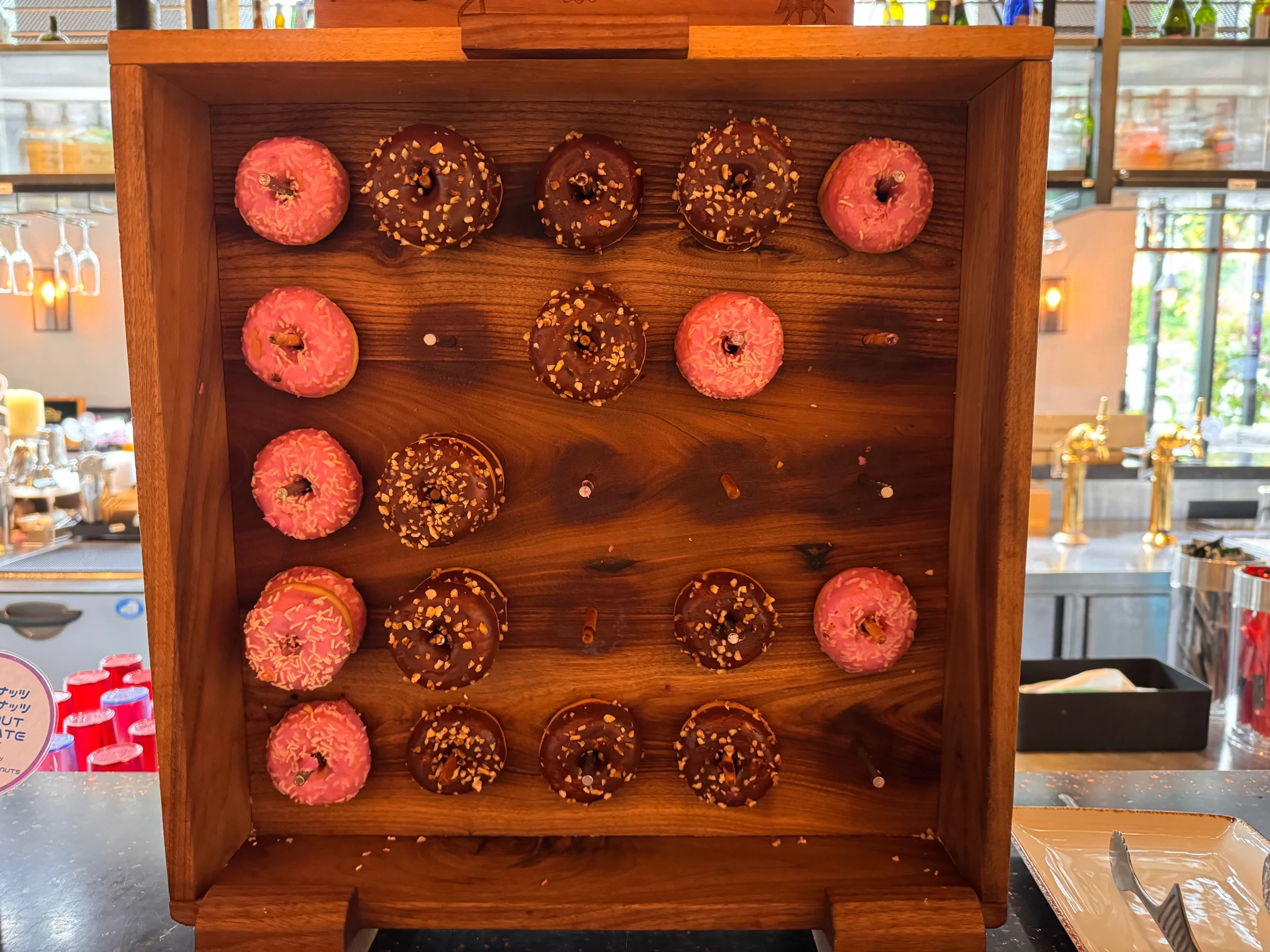 Donuts, including pink ones