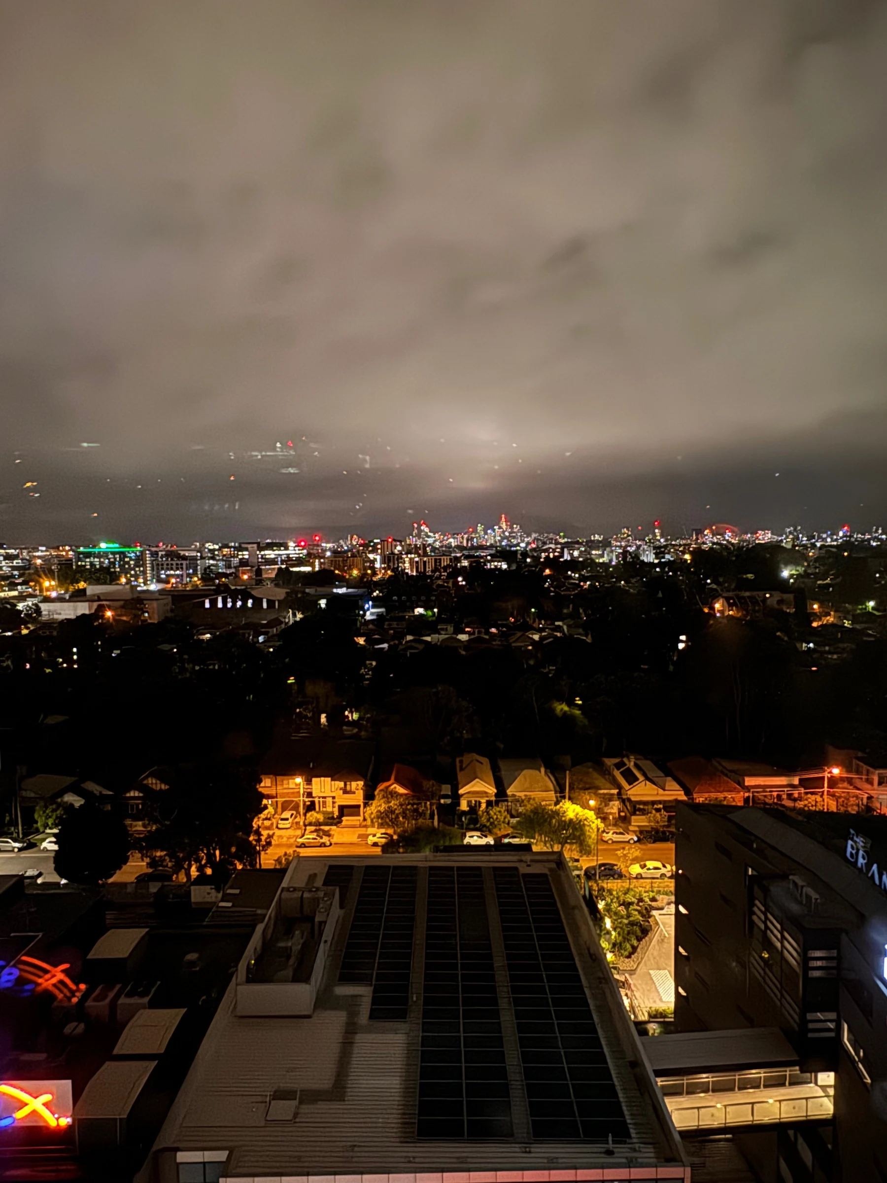 The city at night from the room window. | November 2023