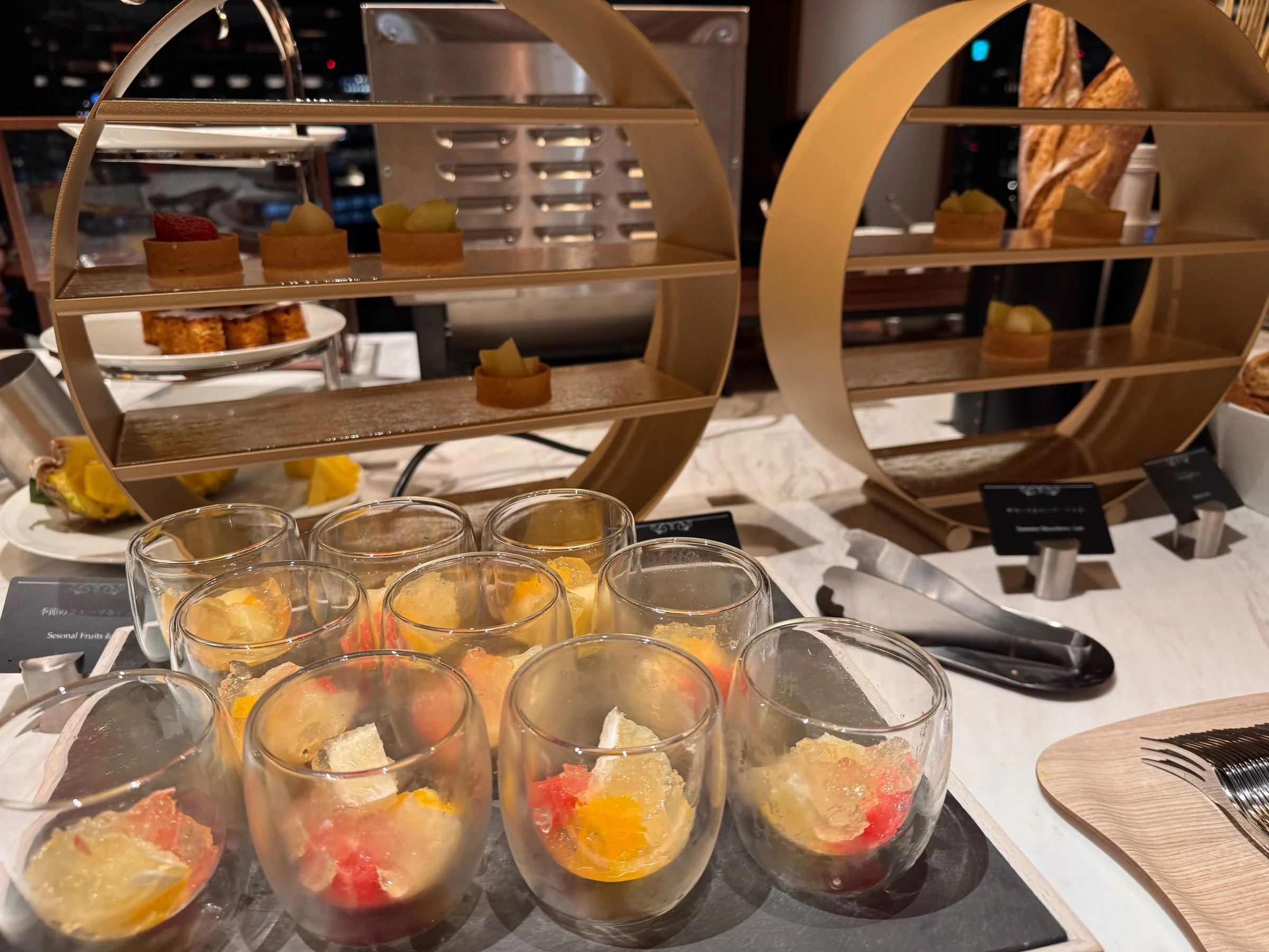 Fruit desserts in glasses