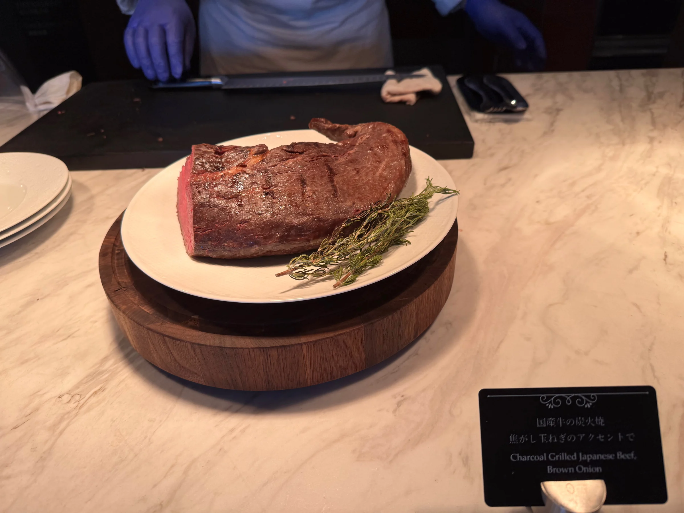 Delicious roast beef at breakfast
