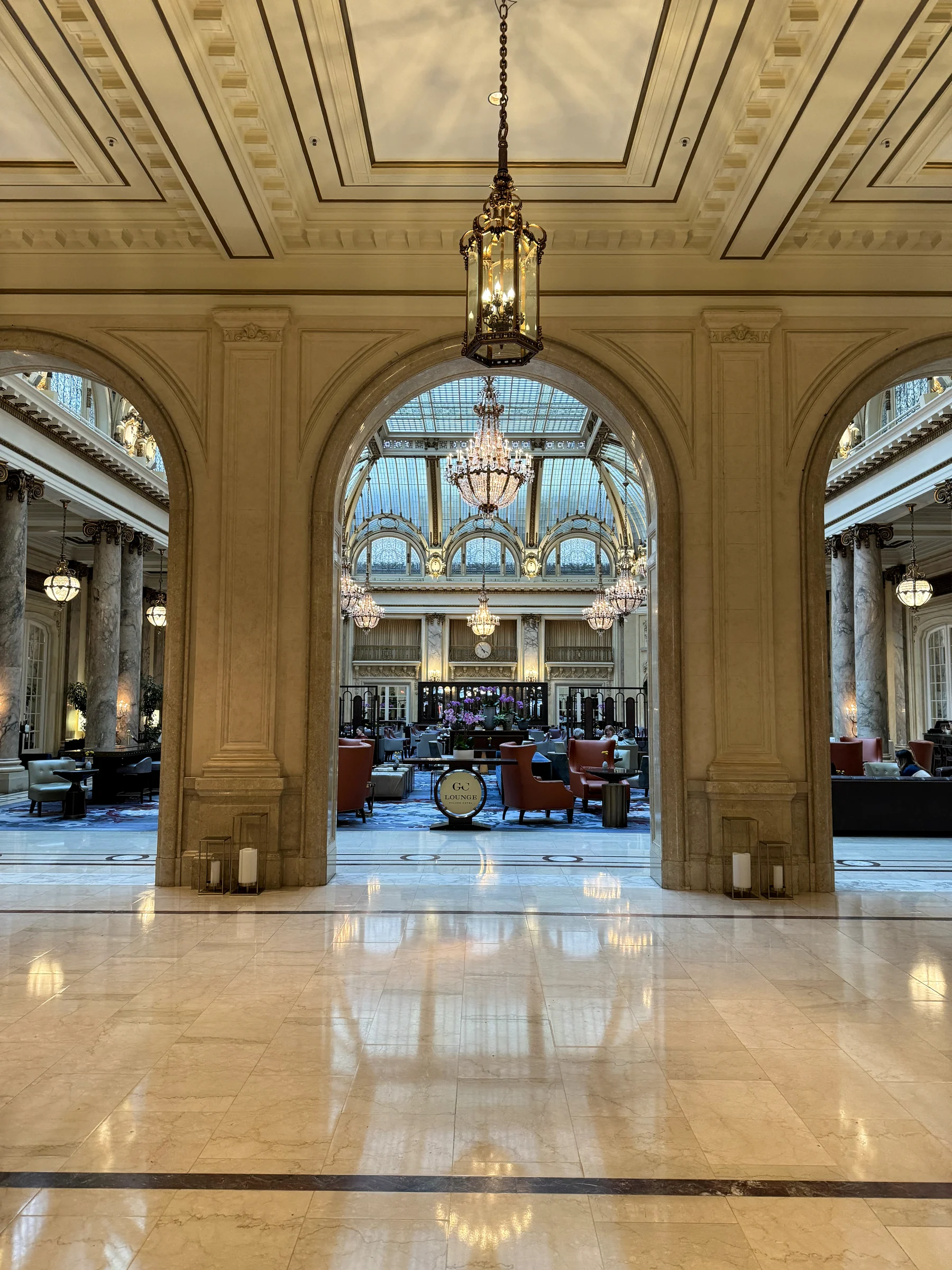 The Garden Court beyond the doors.