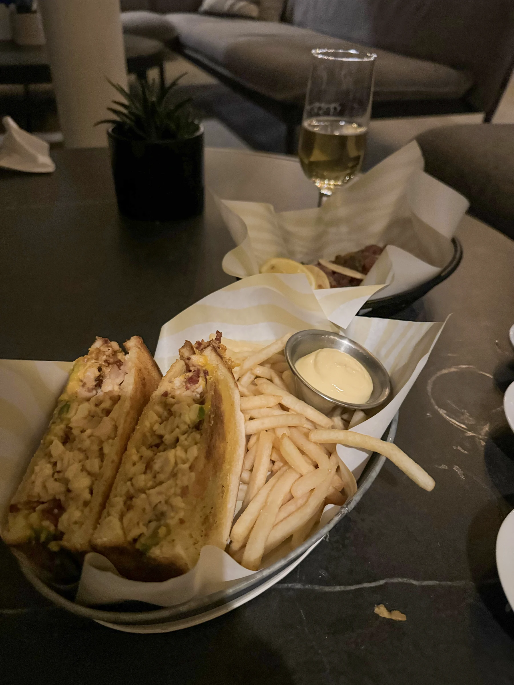 A burger and fries.