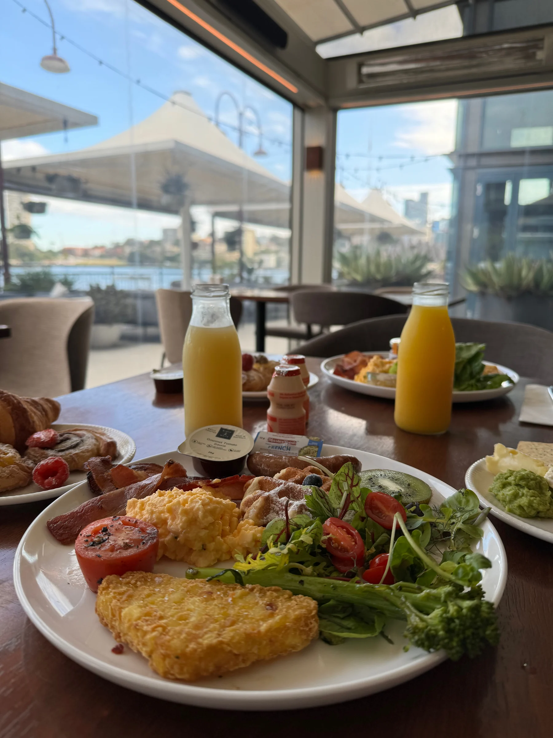 Breakfast overlooking the water.