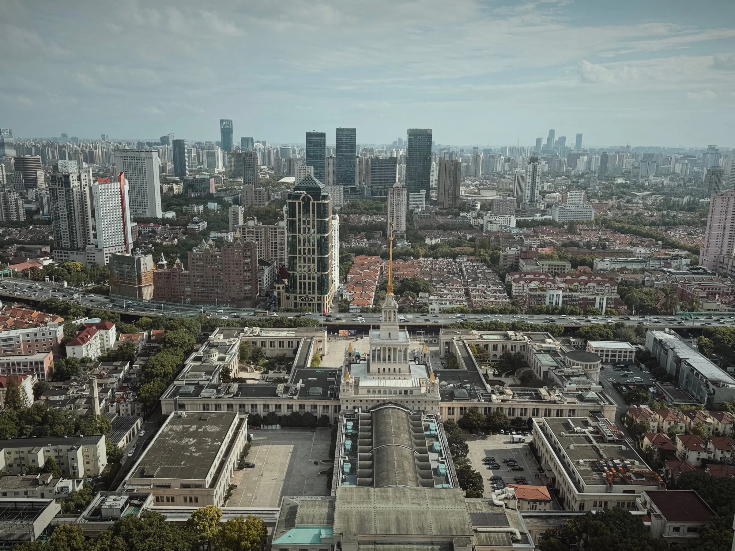 Looking down over Shanghai from the window