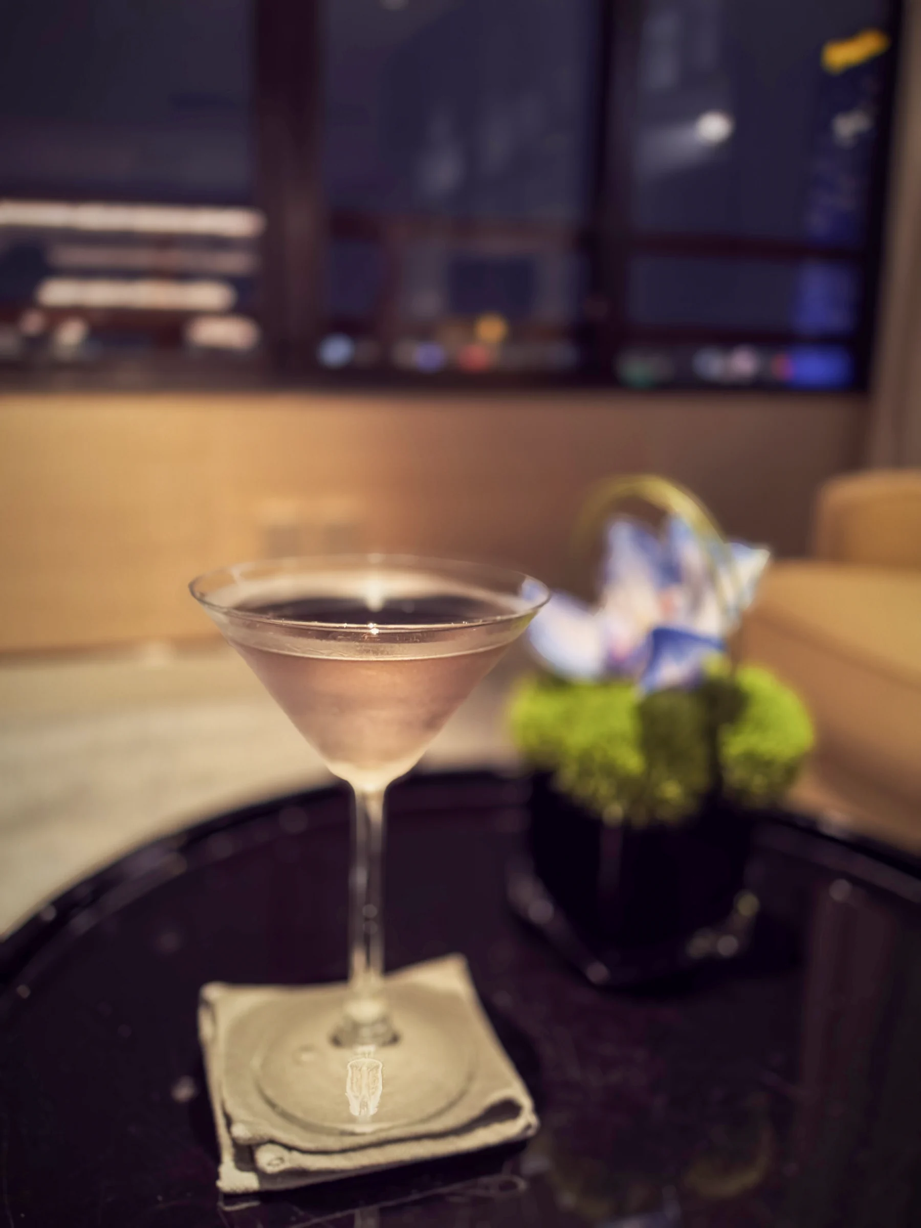 A cocktail made by the bartender