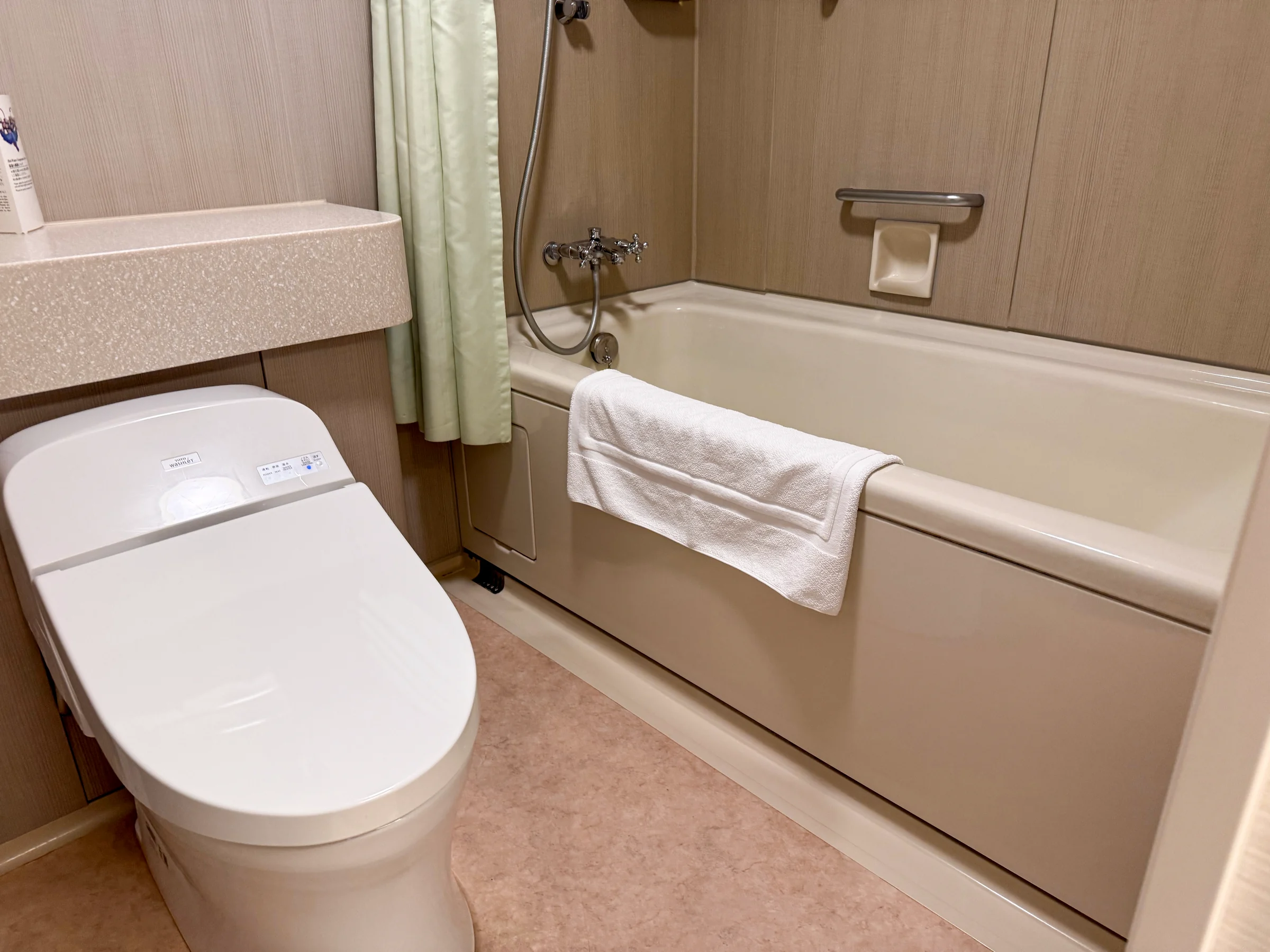 The bath and vanity area.