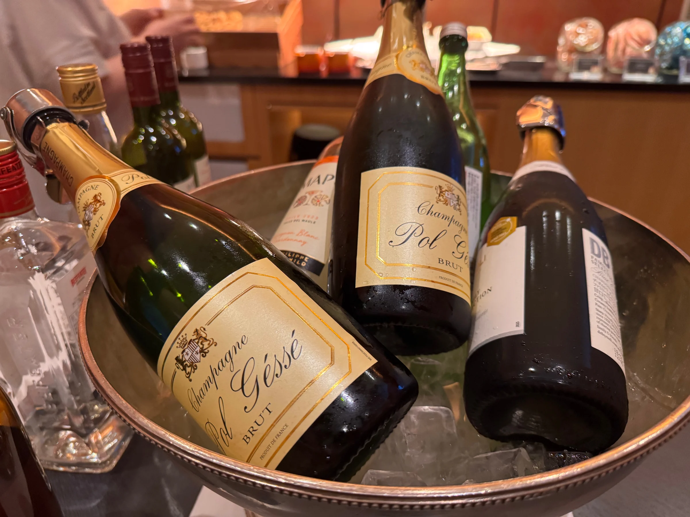 Wine at cocktail hour.