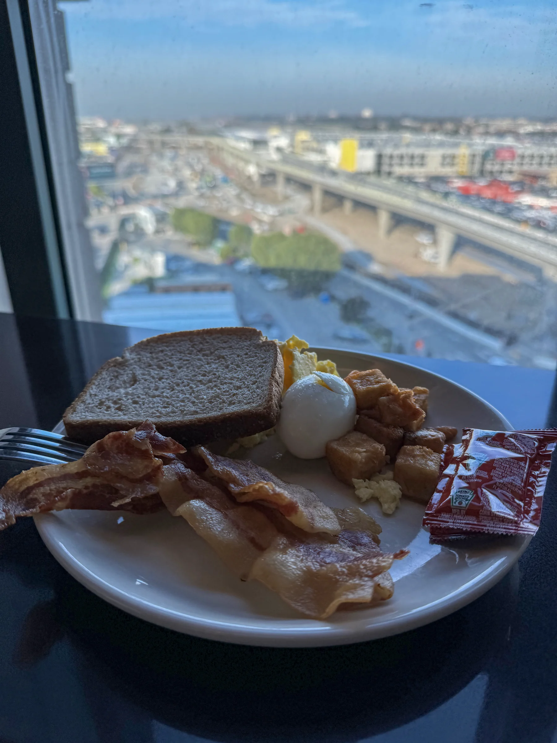 Breakfast by the window in the lounge.