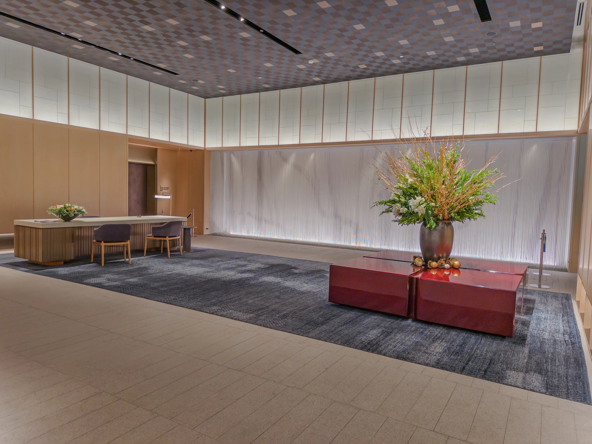 Flowers in the hotel lobby