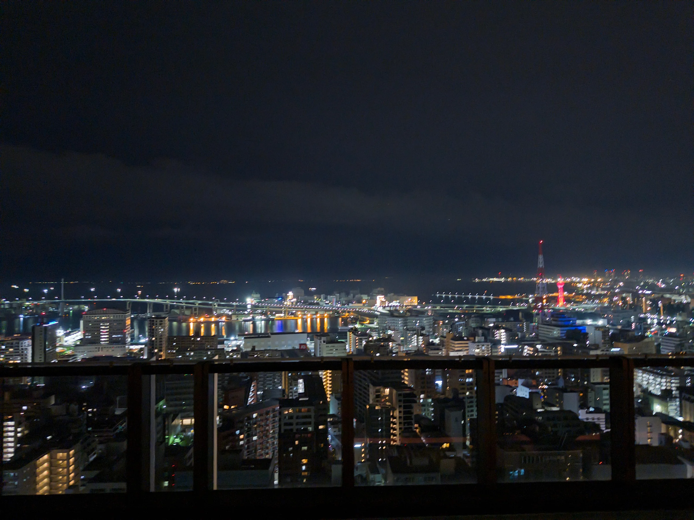 Fukuoka at night, seen from the terrace