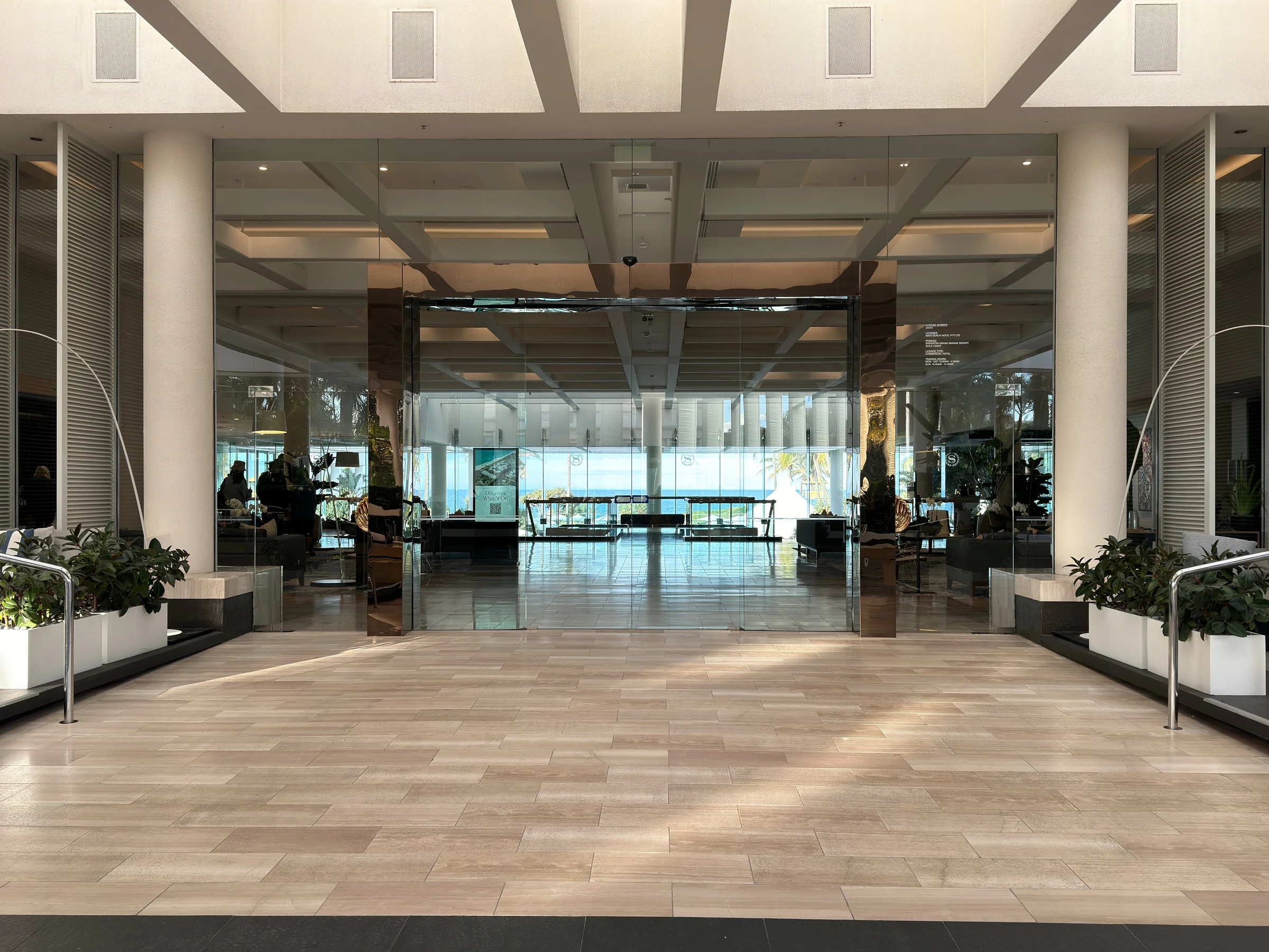 High ceilings in the lobby.
