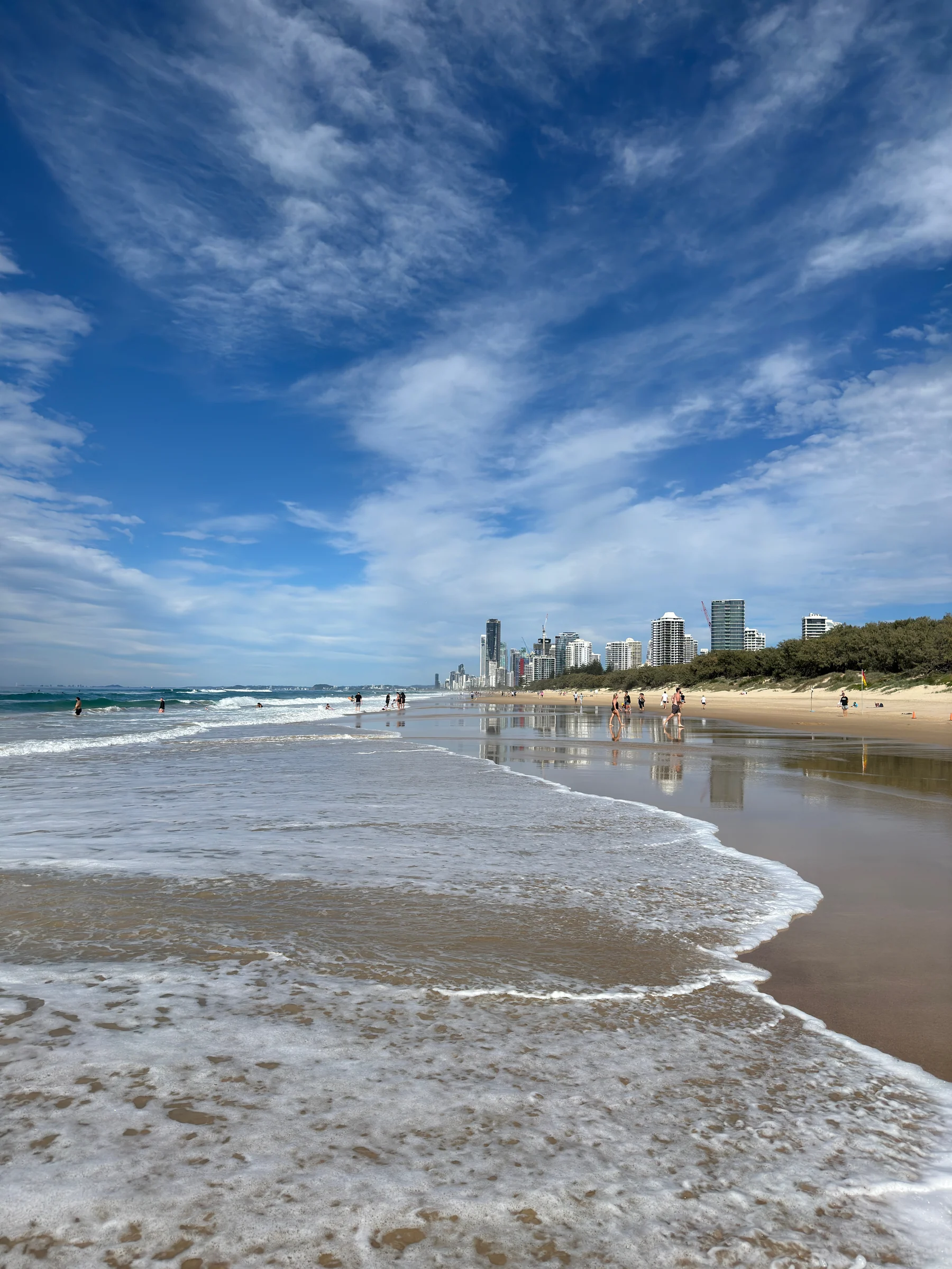 The sandy beach along the sea.